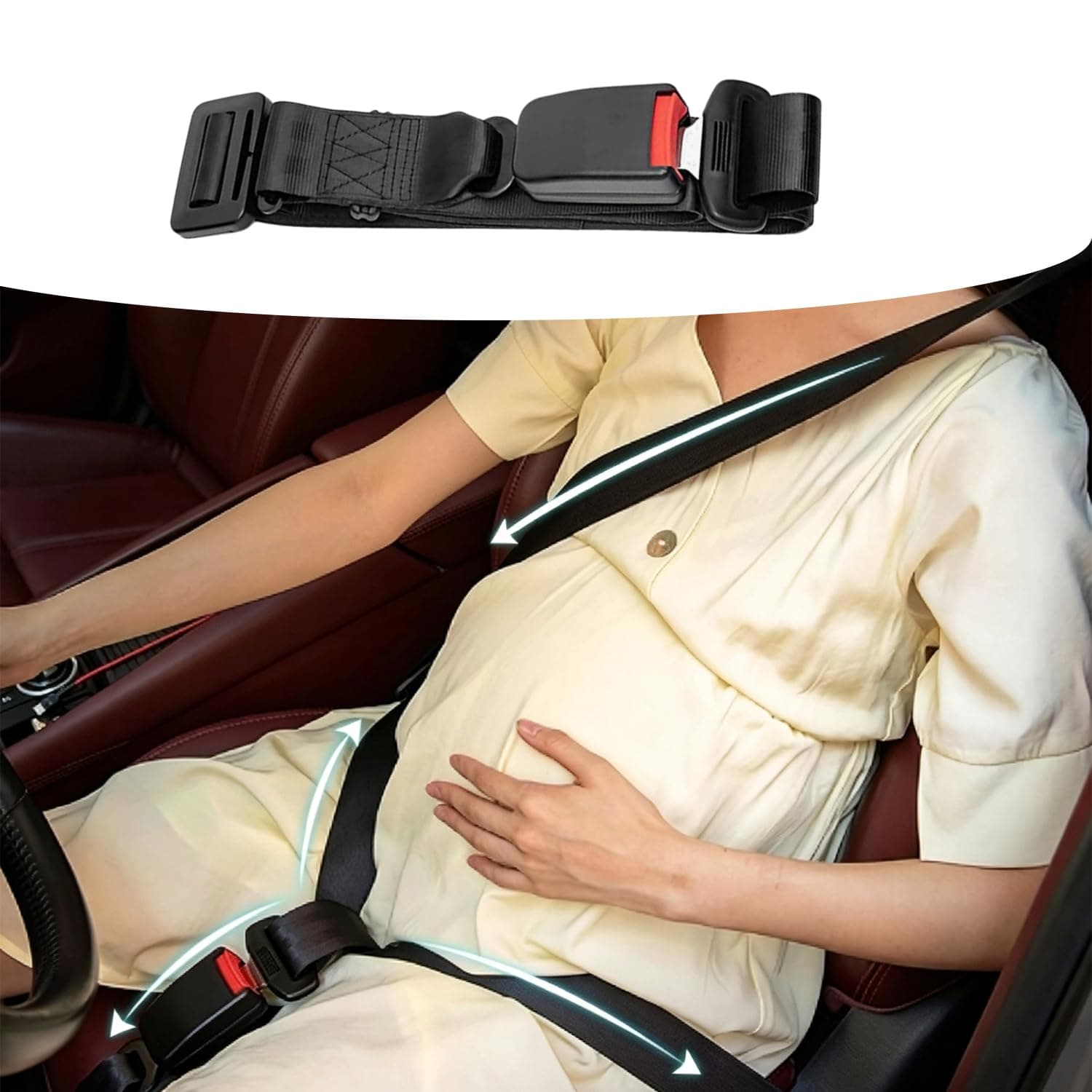 Pregnancy Seat Belt Adjuster, Non-Slip Abdomen Relief