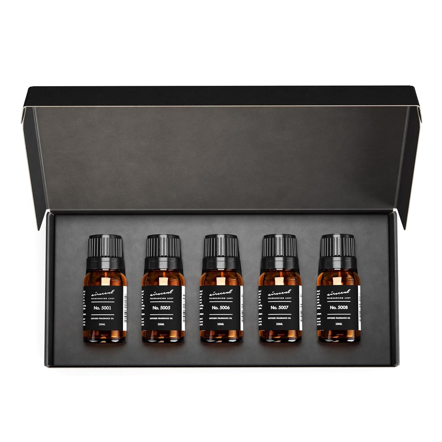 AirScent Perfume Dupe Fragrance Oil Gift Set - Luxury Scents 10 mL 5 Pack | Diffuser Oil Sampler Set - Inspired by Bac. Rouge, TF Oud Wood, TF Ombre Leather, TF Fabulous and TF Tobacco Vanille