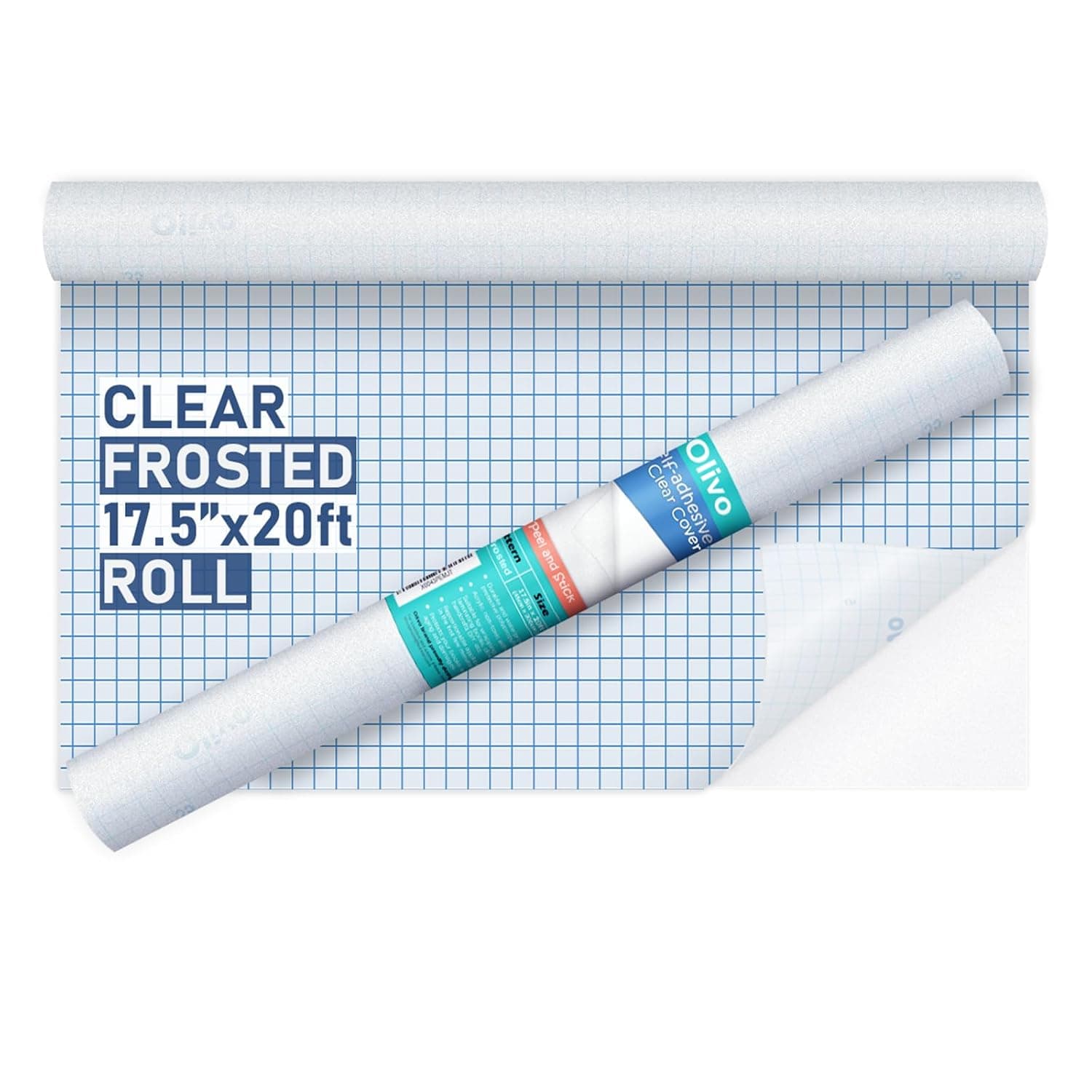 Frosted Clear Contact Paper Roll for Books Crafts, 17.5in x 20ft Sticky Adhesive Clear Plastic Cover Protector Film Liner