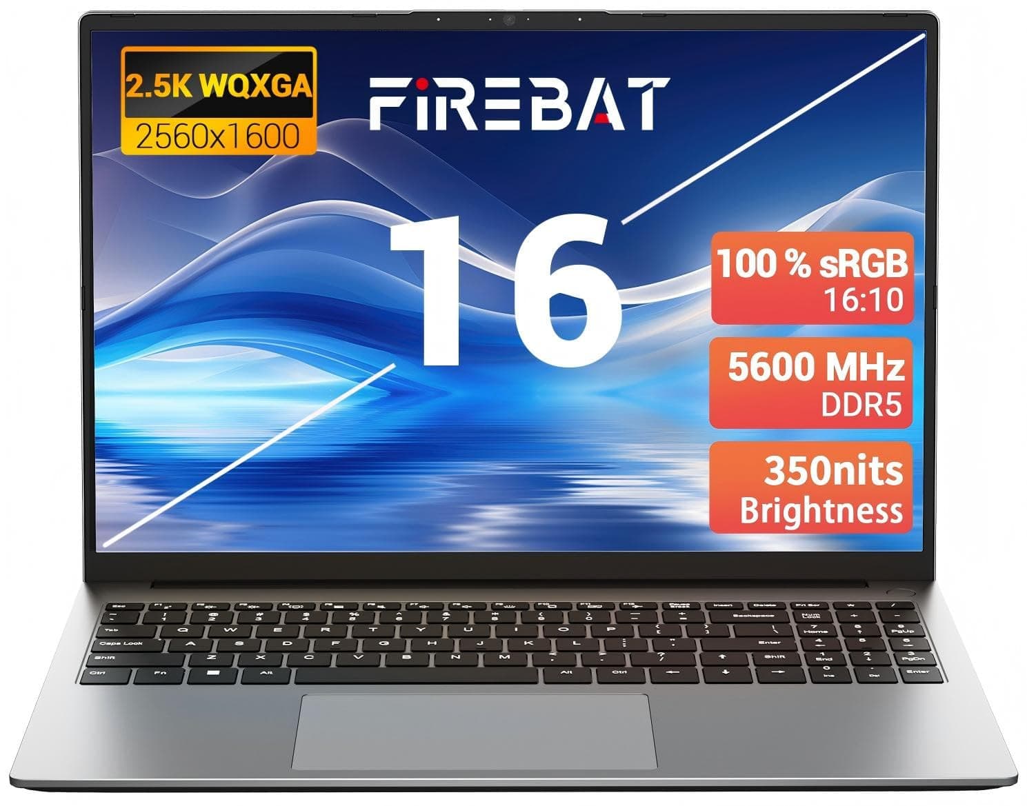 Laptop Computer Ultrabook, 16in Quad HD, 4.9GHz AMD Ryzen H 255, Radeon 780M Graphics, 16GB DDR5 5600MHz RAM,512GB M.2 PCIe SSD, TF Card Slot, Portable Gaming/School/Business Notebook Computer