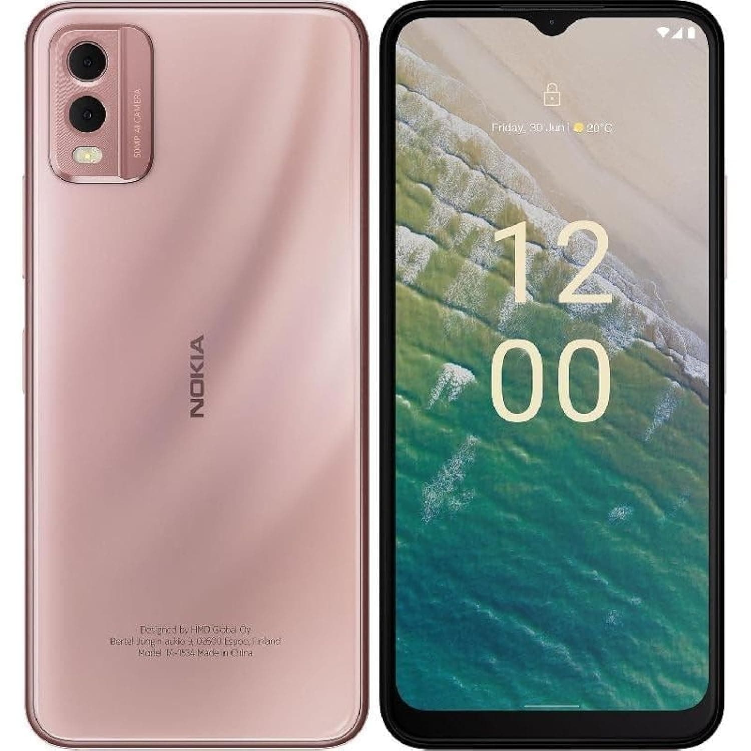 Nokia C32 6GB + 6GB Virtual RAM and 128GB Storage Smartphone, Pink