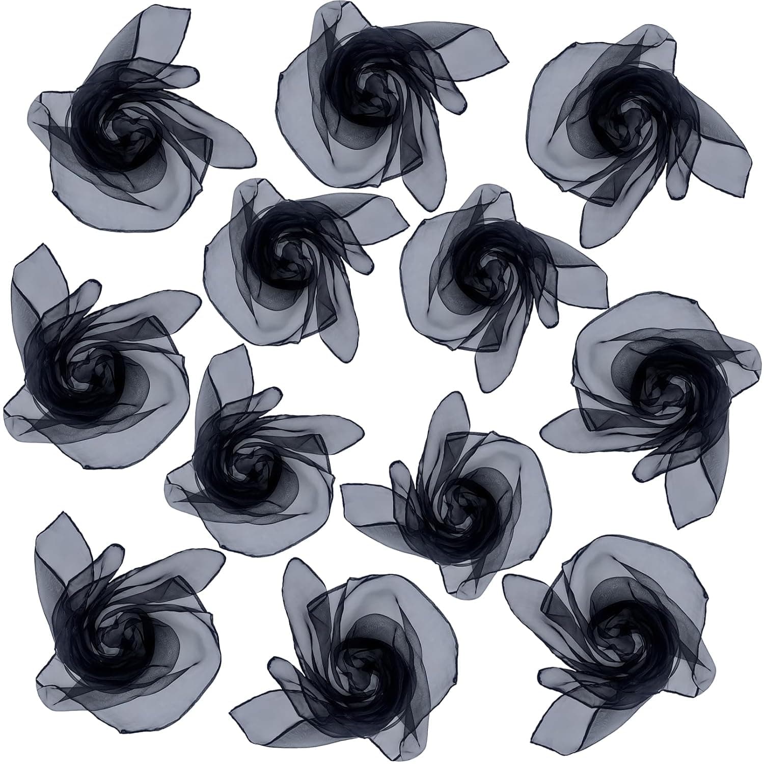 Lolakee Dance Scarves 12 Pcs Juggling Scarves for Kids Play Silk Scarve for Babies Toddlers Children Movement Learning Education Musical Accessories Colorful Scarfs Magic Tricks Performance(Black)