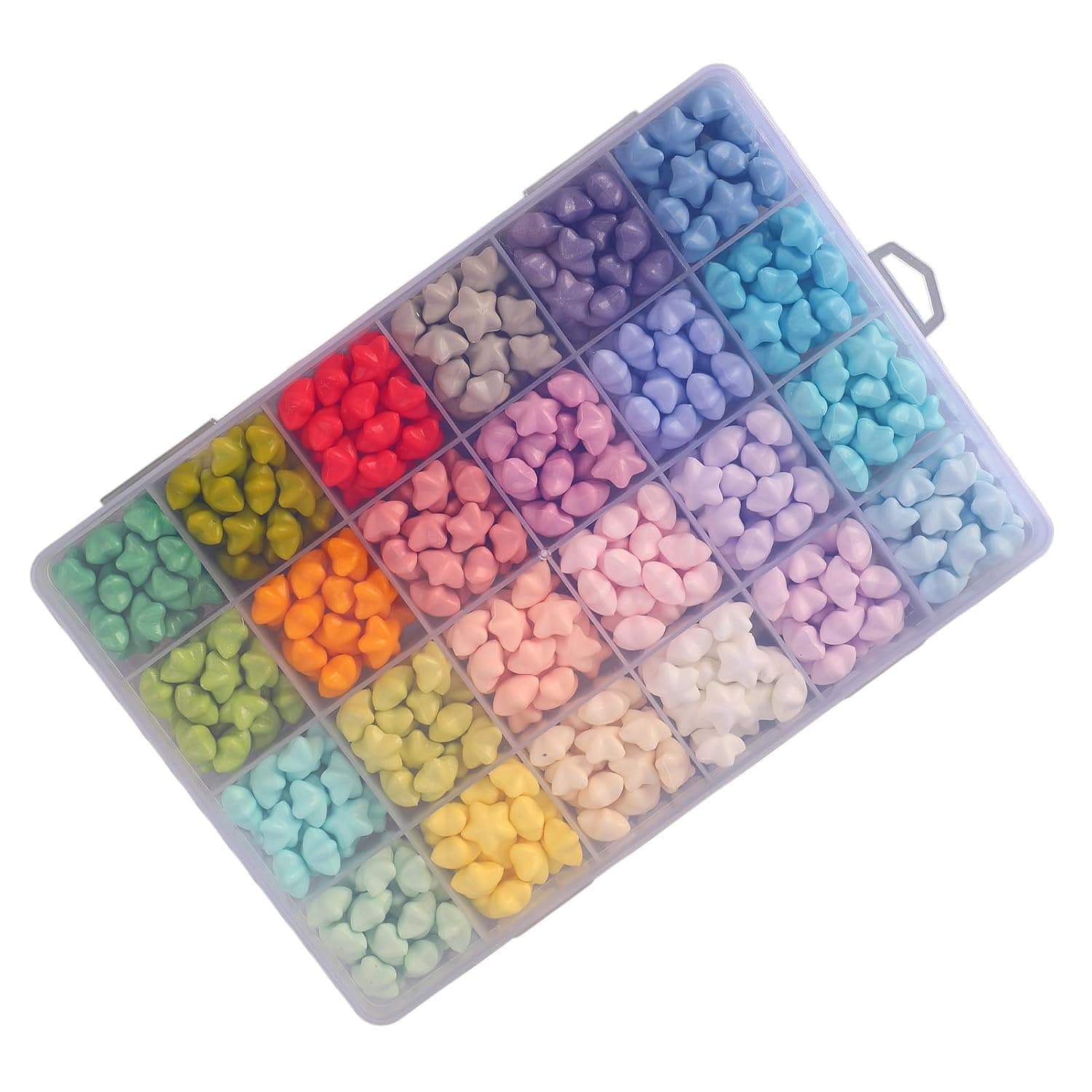 GLOGLOW 24 Colors Wax Seal Beads, Star Shape Wax Stamp Beads with Transparent Storage Box, 20 Pcs Each Color, Quick Melting for Wedding Invitations Gift Wrapping Cards DIY