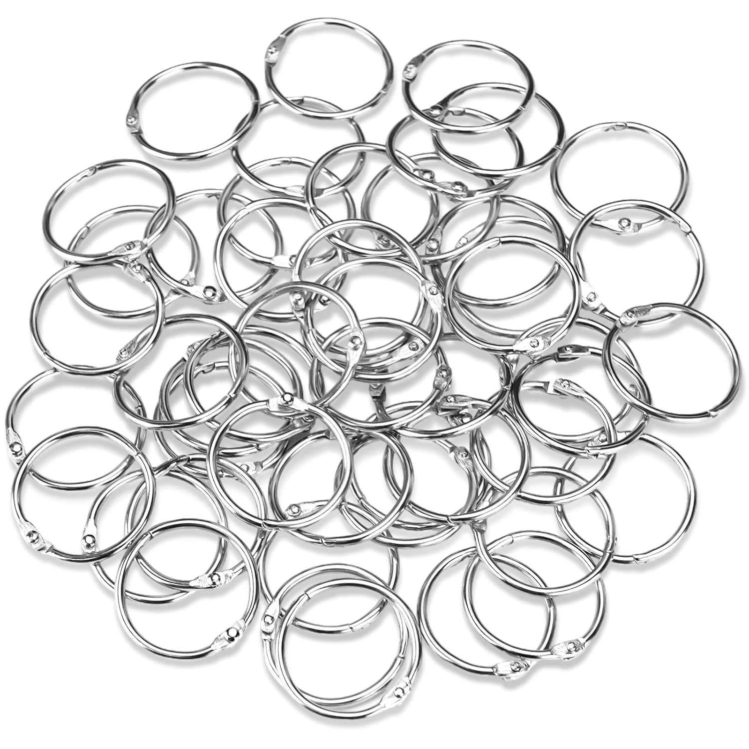 OWLKELA 50 Pcs Binder Rings, 1 Inch | Loose Leaf Binder Ring, Nickel Plated Steel, Ideal for School, Home & Office