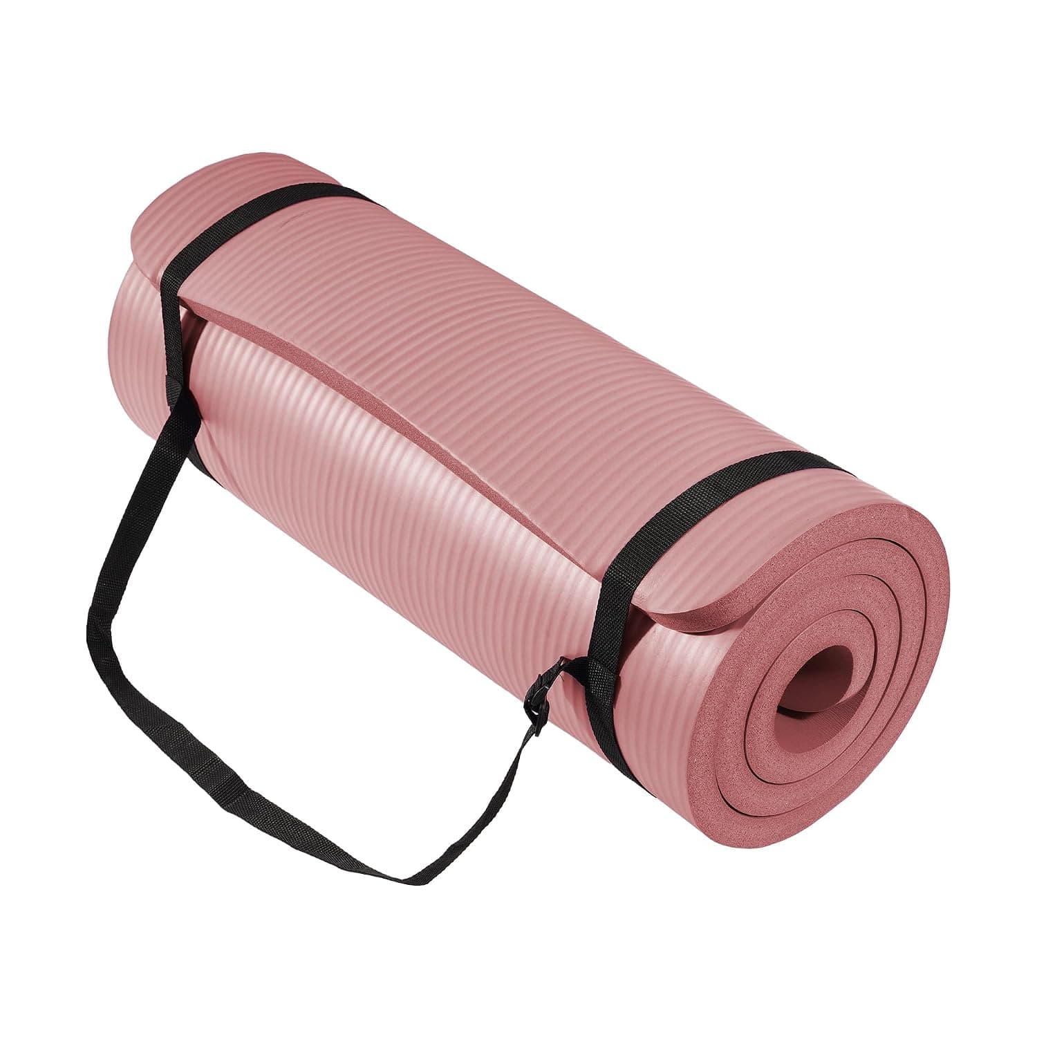 BalanceFrom All-Purpose 1-Inch Extra Thick High Density Anti-Tear Exercise Yoga Mat with Carrying Strap, Multiple Colors