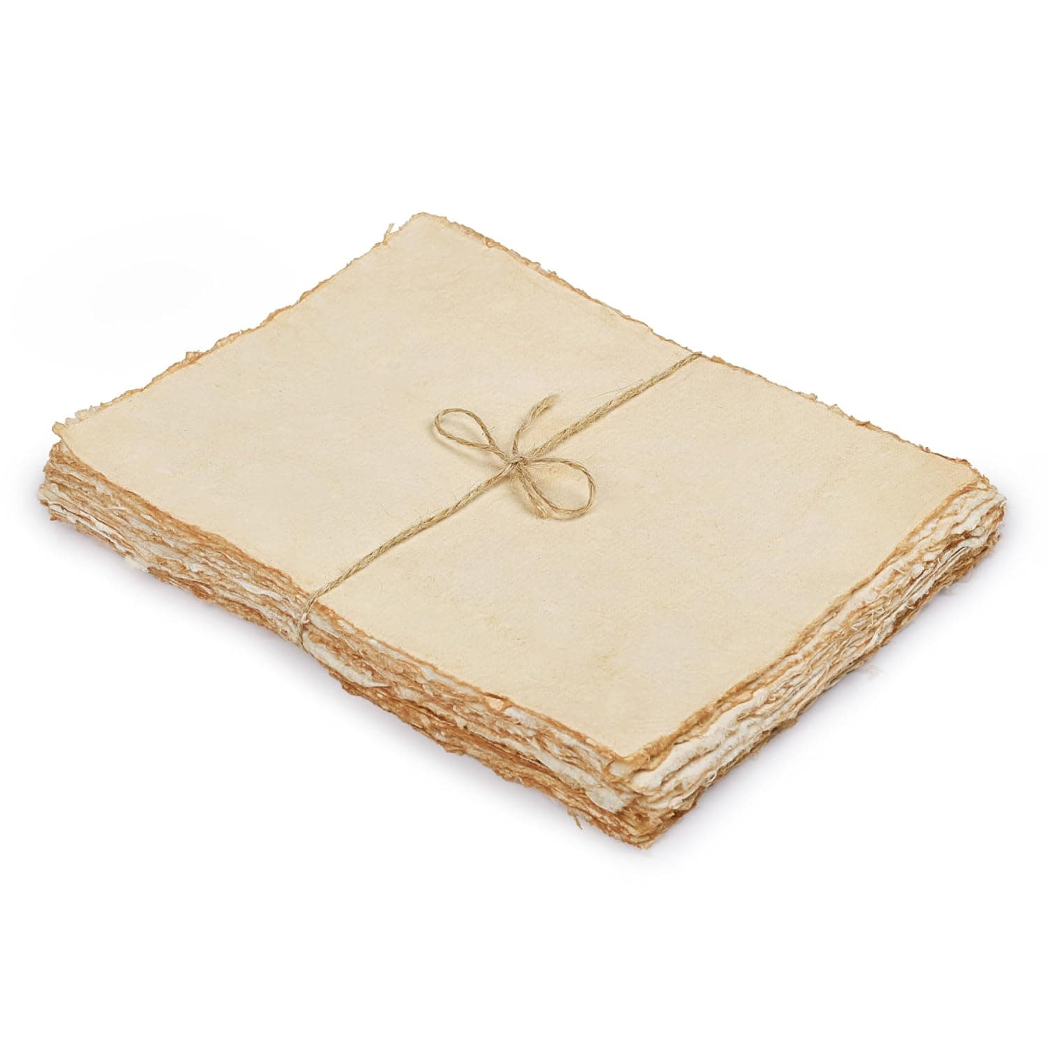 Watercolor Paper - 6 X 4 inches - Mixed Media Watercolor Paper - 200 GSM Thick Deckle Edge Virgin Cotton Handmade Paper - Vintage Toned | 50 Sheets of 150 GSM thick cotton paper with warm aged look for drawing, watercolor, ink, sketching and letter writing