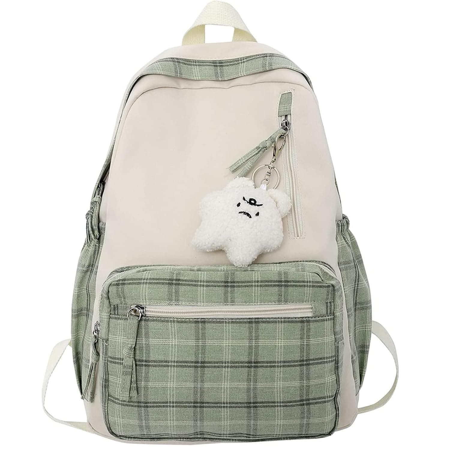 Backpack Backpack, Large Capacity Casual Daypack Kawaii Plaid School bags Preppy Backpack for School for Teens Girls Women Students