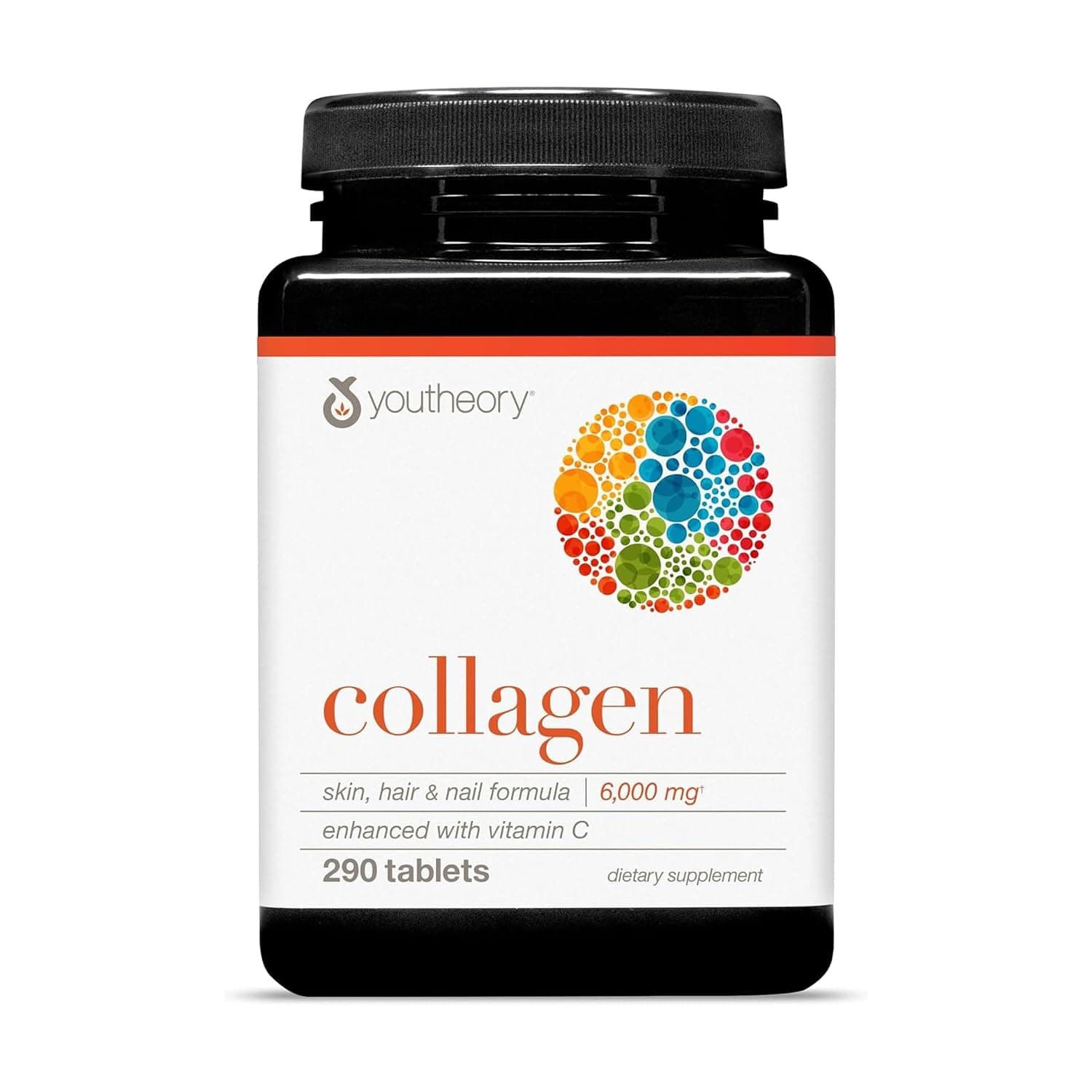 Youtheory Advanced Collagen - 6,000 mg - with Vitamin C & Amino Acids - for Hair Growth, Skin & Nails* - Supports Joint, Bone & Muscle Health* - for Women and Men - 290 Tablets (48-Day Supply)