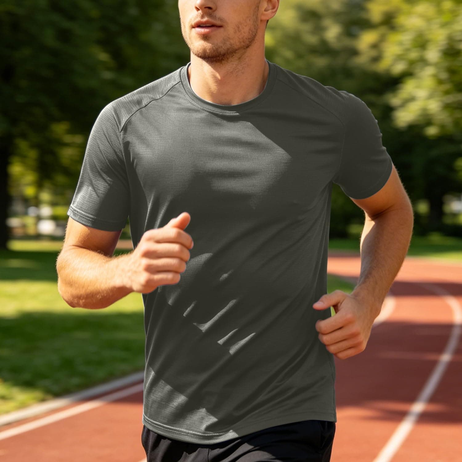 Running T-Shirt Athletic Shirt Short Sleeve Gym Top Fitness Tee Outdoor Indoor Exercise Sport Training Apparel