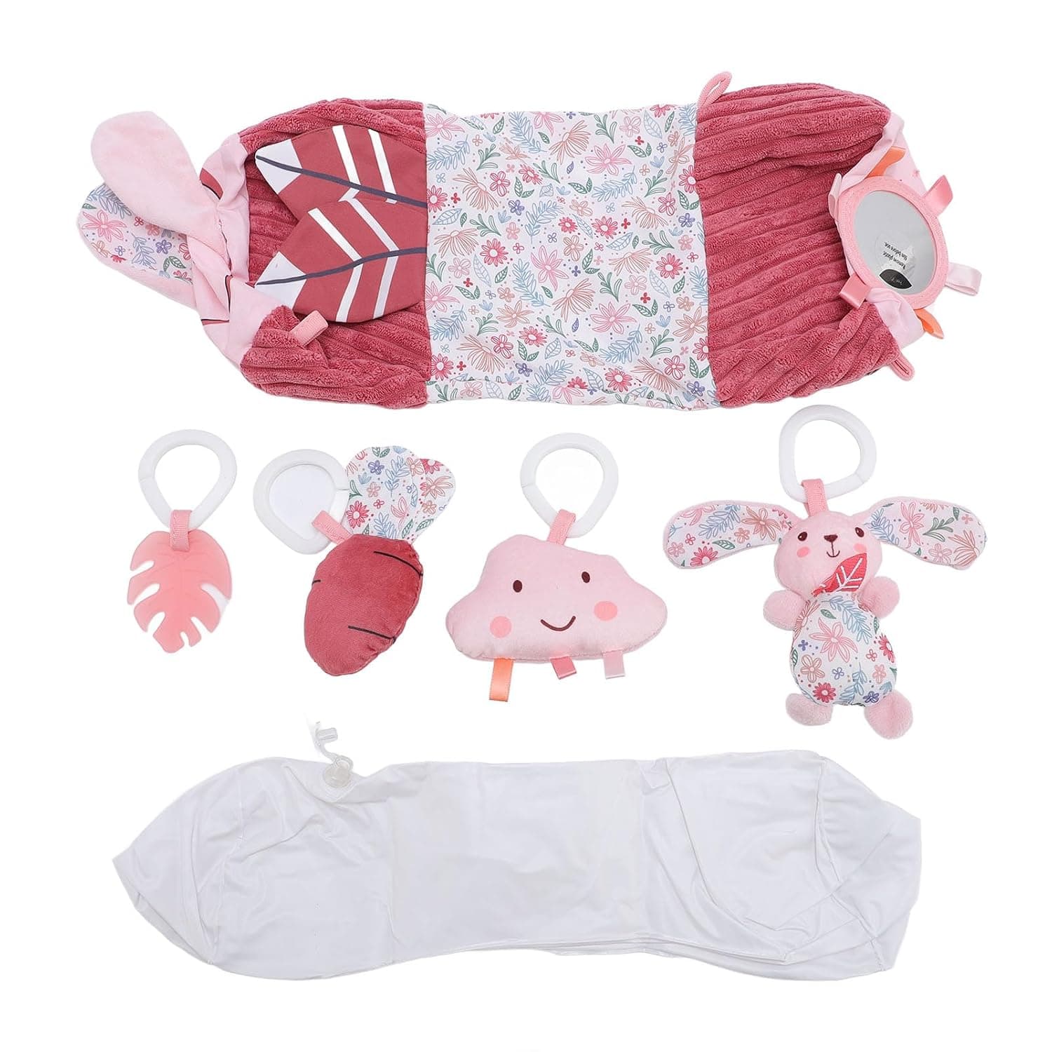 Inflatable Rolling Infant Toy, Soft Fabric Tummy Time Roller for Development, Multiple Purposes, Comfortable Toy that Promotes Physical Interaction, Default