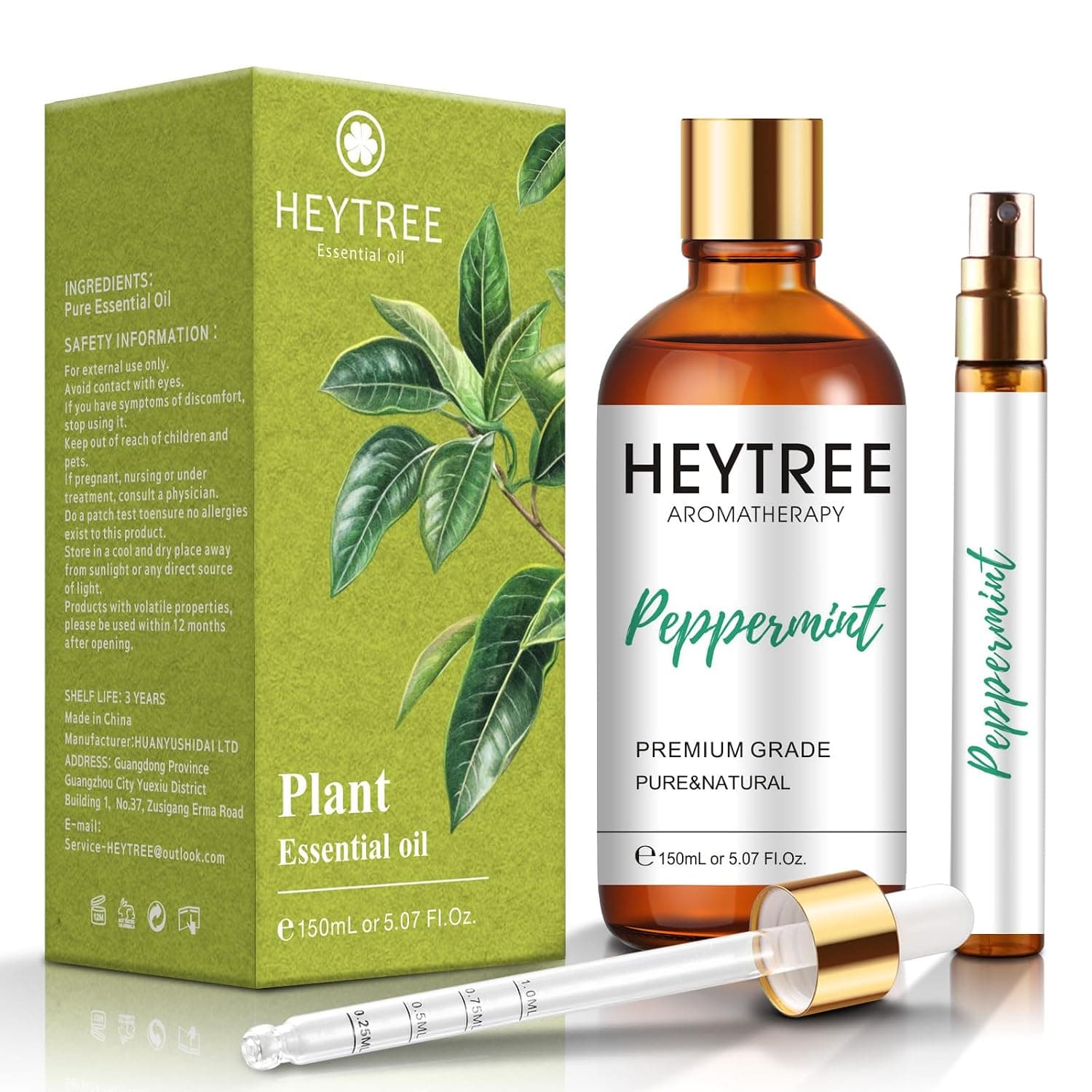 Peppermint Essential Oil Spray 150ml - 2-in-1 Spray Bottle & Dropper - Perfect for Outdoor Garden, Cooling Room Mist, Daily Freshener & Diffuser Oil - Invigorating Mint Scent - Vegan