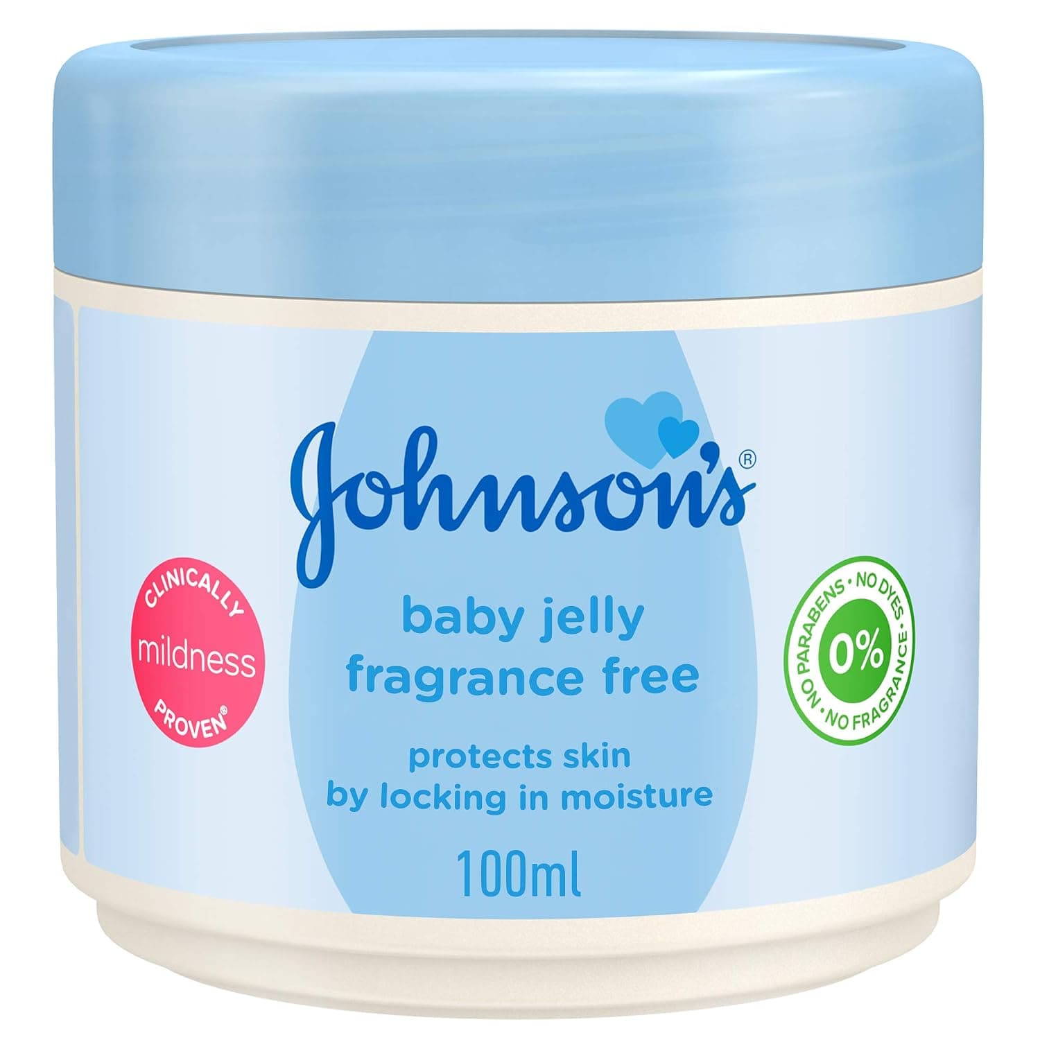 Johnson's Baby Jelly, Fragrance-Free, Locks in Moisture to Help Protect Skin, Clinically Proven Mildness, Dye & Paraben-Free, 100ml