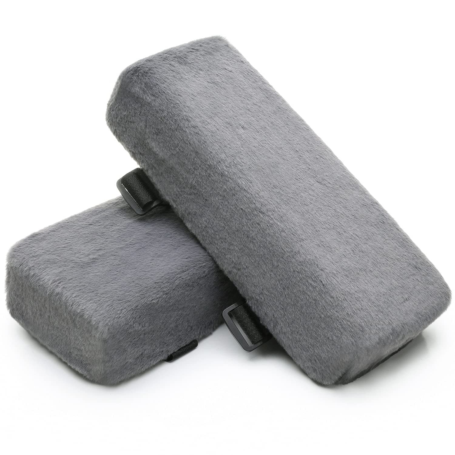 LargeLeaf Plush Chair armrest Cushions Elbow Pillow Pressure Relief Office Chair Gaming Chair armrest with Memory Foam armrest Pads 2-Piece Set of Chair (Dark Gray)