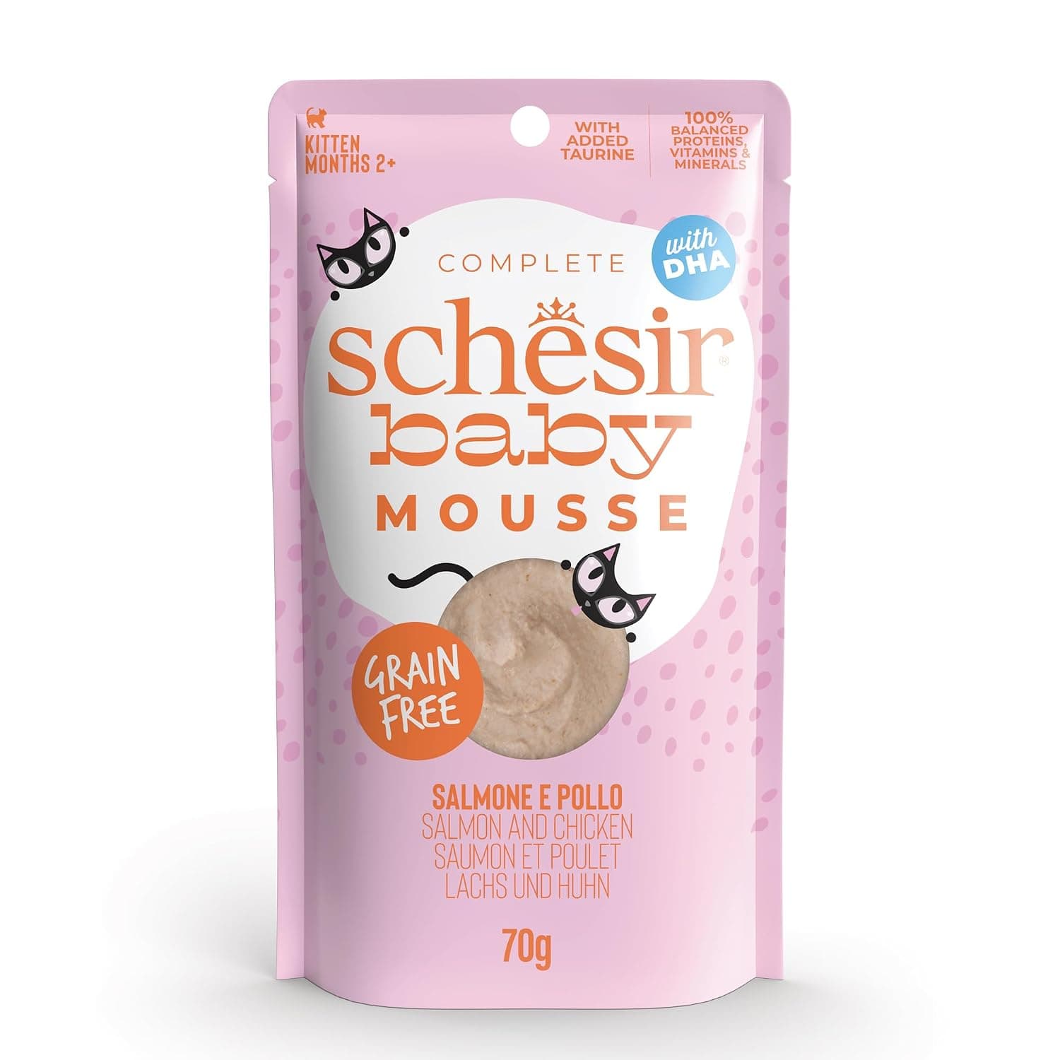 Schesir Baby Mousse Kitten - Salmon And Chicken 70g x 12 Pouch
