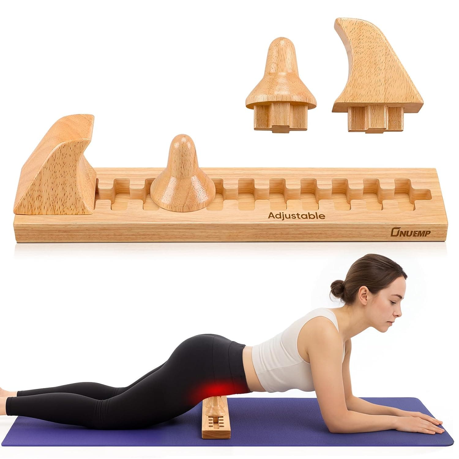 Psoas Release Tool Wooden Adjustable 12 Hip Hook System Psoas Massage Tool Muscle Relaxation, Hip Flexor, Thighs, Buttocks, Iliacus, Deep Tissue Myofascial Release