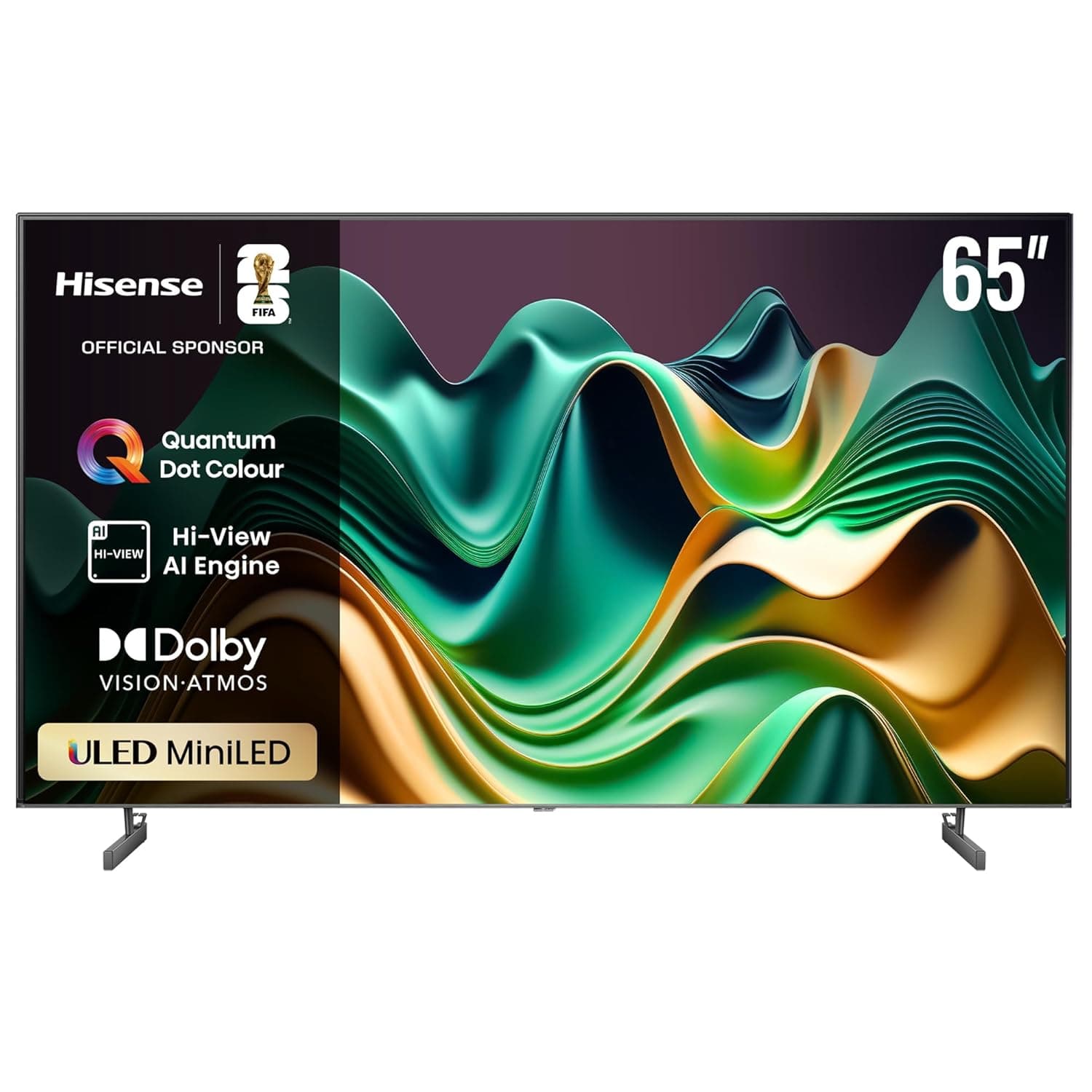 Hisense 65 Inch 4K Miniled, Smart TV Black, Full local dimming zones, 2*HDMI type 4K@60Hz with HDCP version 2.2, eARc* HDMI*1, Smart TV, HDR10+, Dolby Vision,Dolby Vision ATMOS,