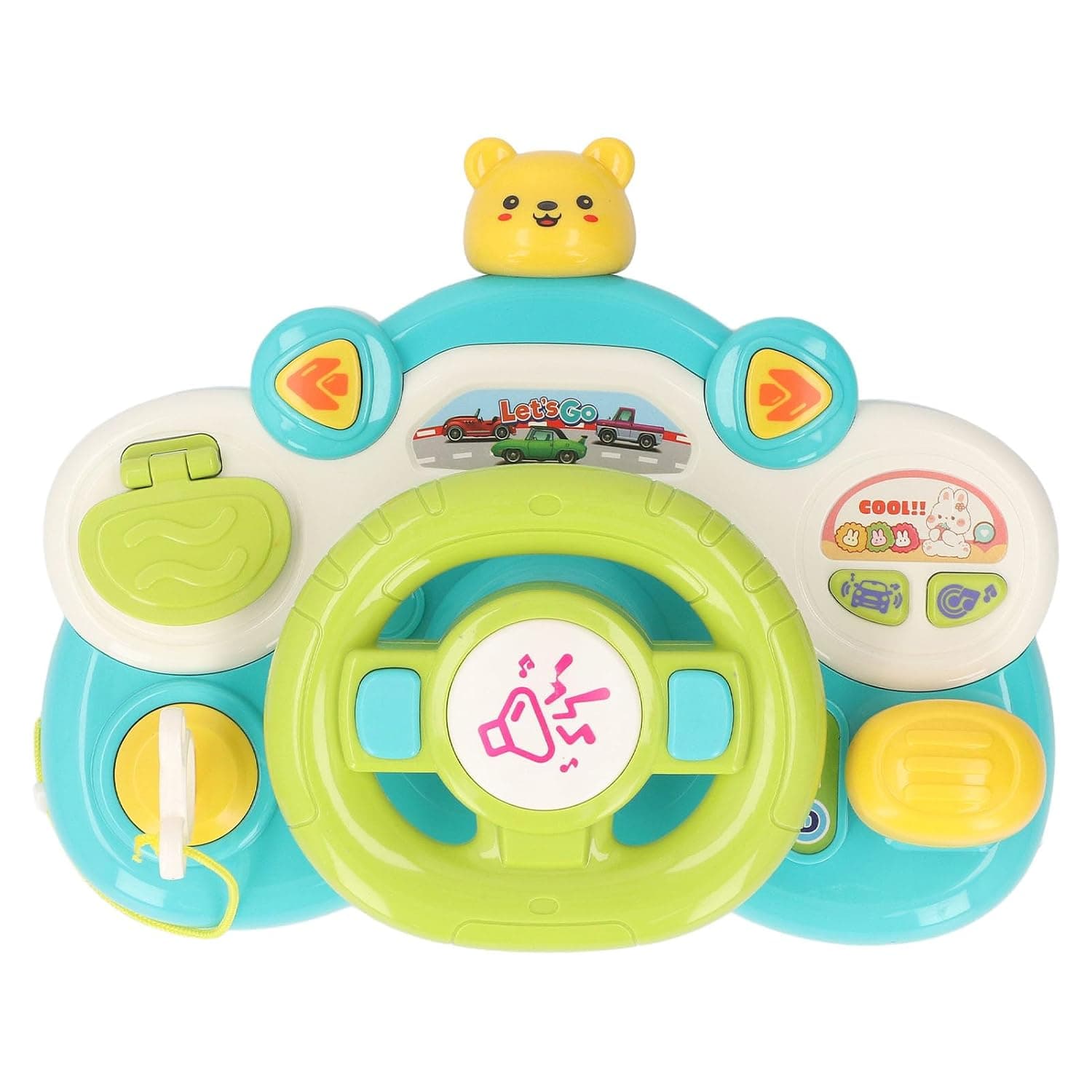Toddler Interactive Driving Toy Puzzle, Steering Wheel, Infant Safe Educational Equipment (Bear Model)