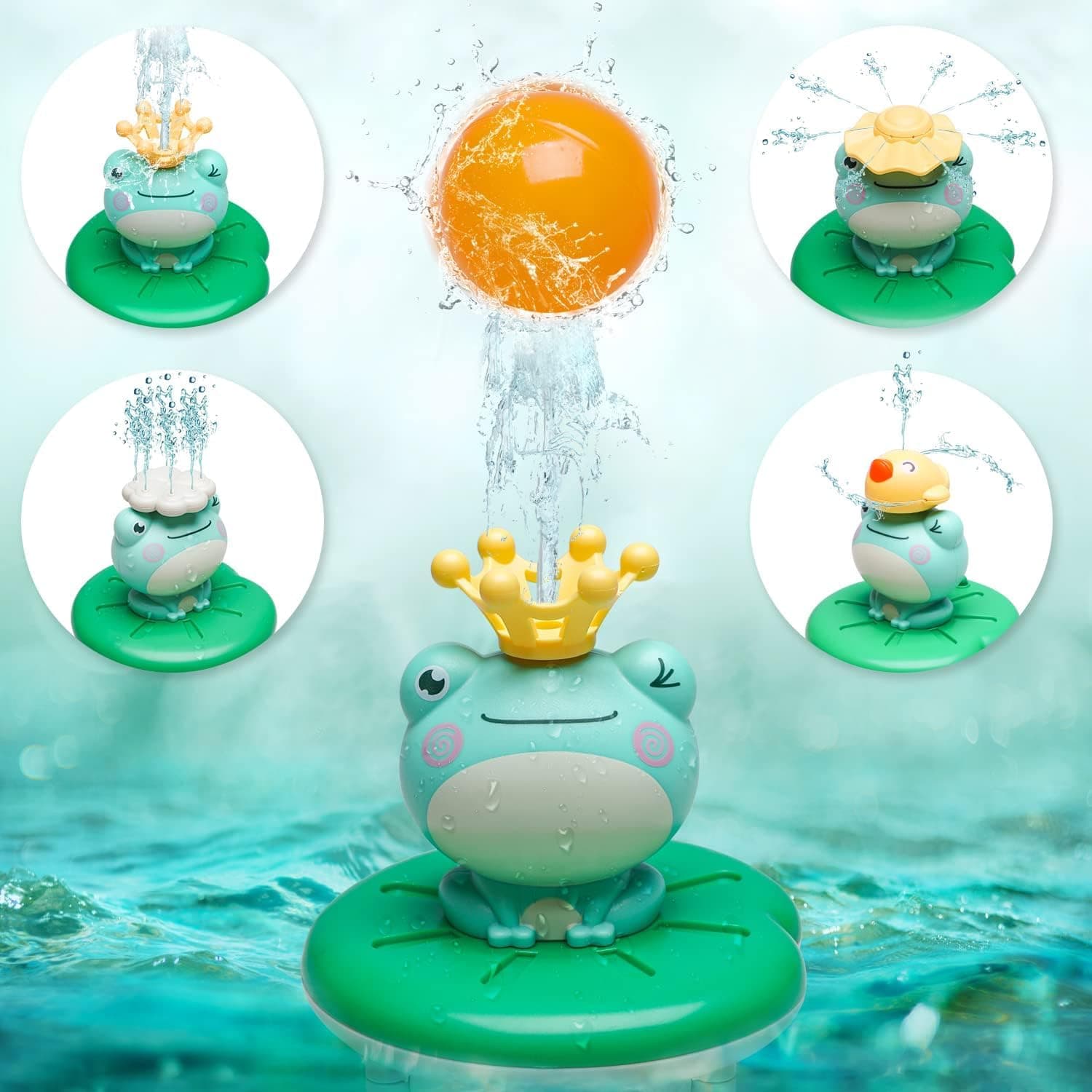 Baby Bath Toys, Spray Water Frog Bath Toy, Floating Squirt Toy for Bathtub Shower Swimming Pool, Water Play Gift for Infant Toddlers Kids