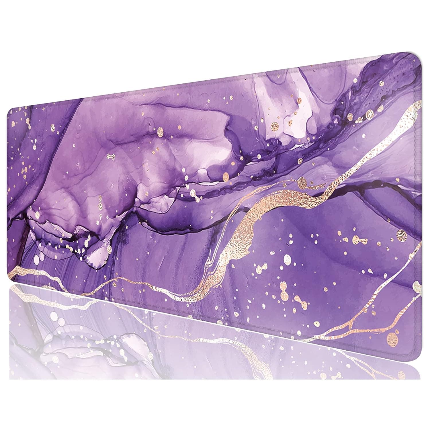 Desk Mat, 32" x 12" XXL Extended Large Gaming Mouse Pad, Desktop Decor Desk Pad, Cute Men Women Office Supplies and Accessories, XL Mouse Mat for Laptop & Keyboard, Purple Marble