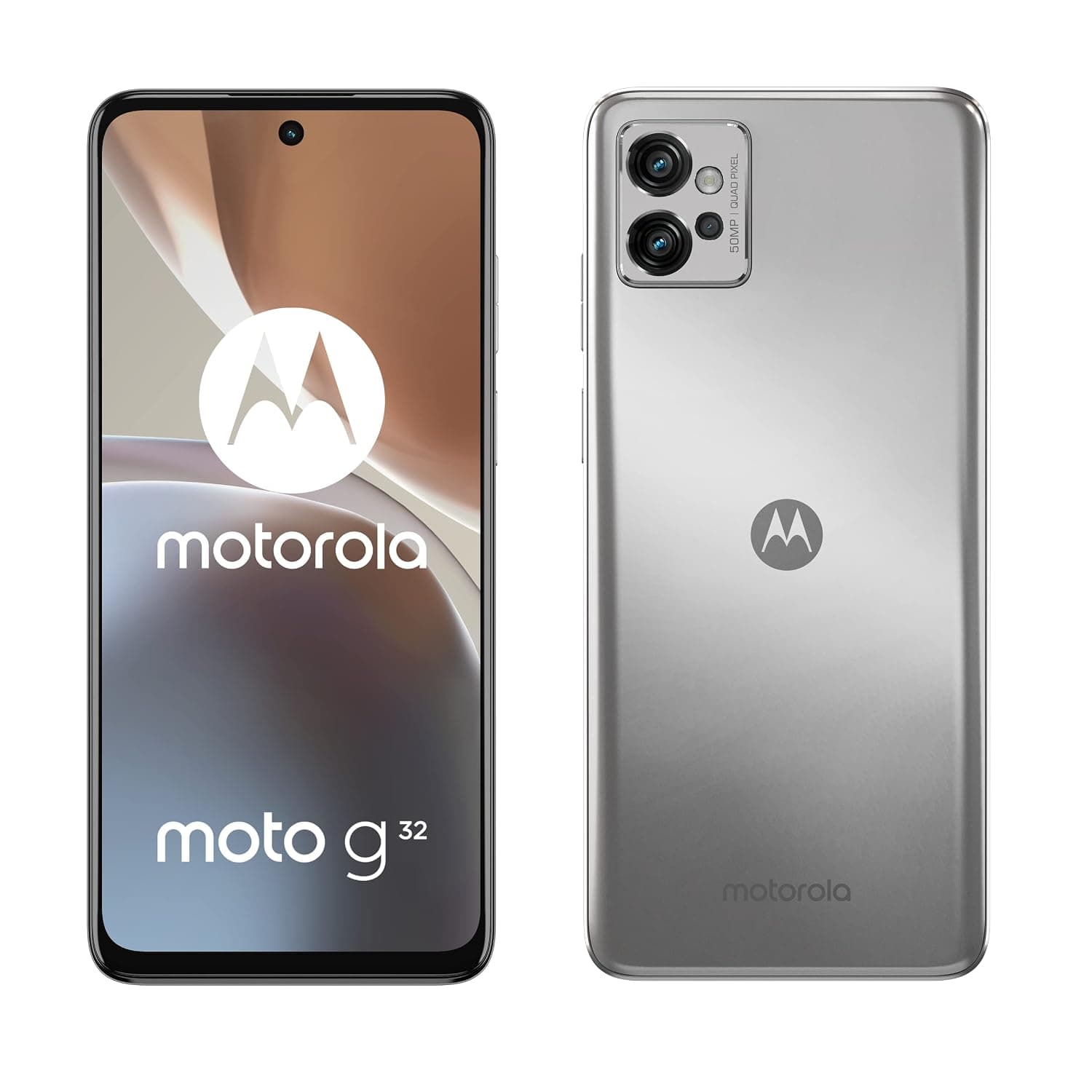 Motorola Moto G32 Dual-Sim 128GB ROM + 6GB RAM GSM only | No CDMA Factory Unlocked 4G/LTE Smartphone Satin Silver - International Version