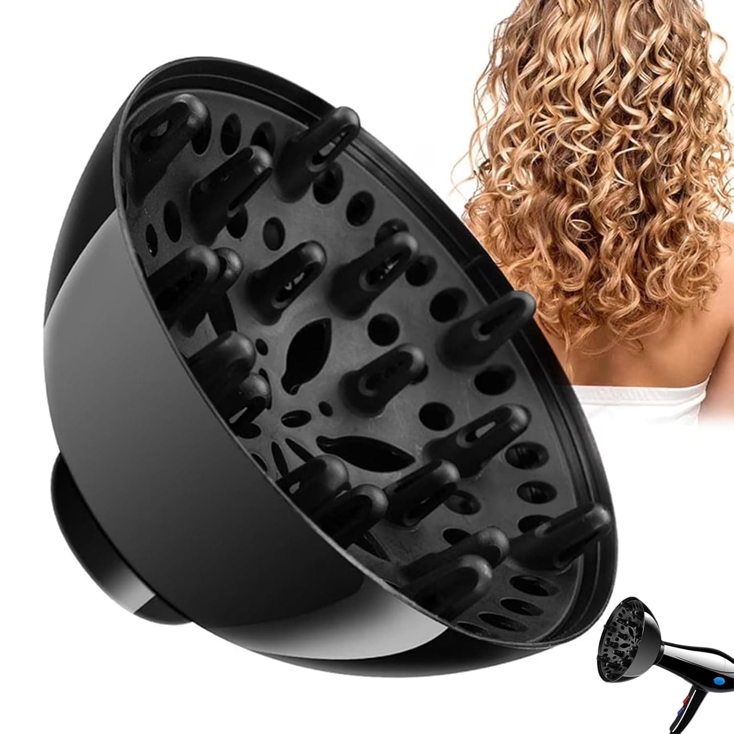 Blow Dryer Attachment,Traditional Universal Professional Diffuser | Hair Blow Dryer Comb | for Salon Home Styling Dressing Blowout Curly Straight Thick Travel Grooming