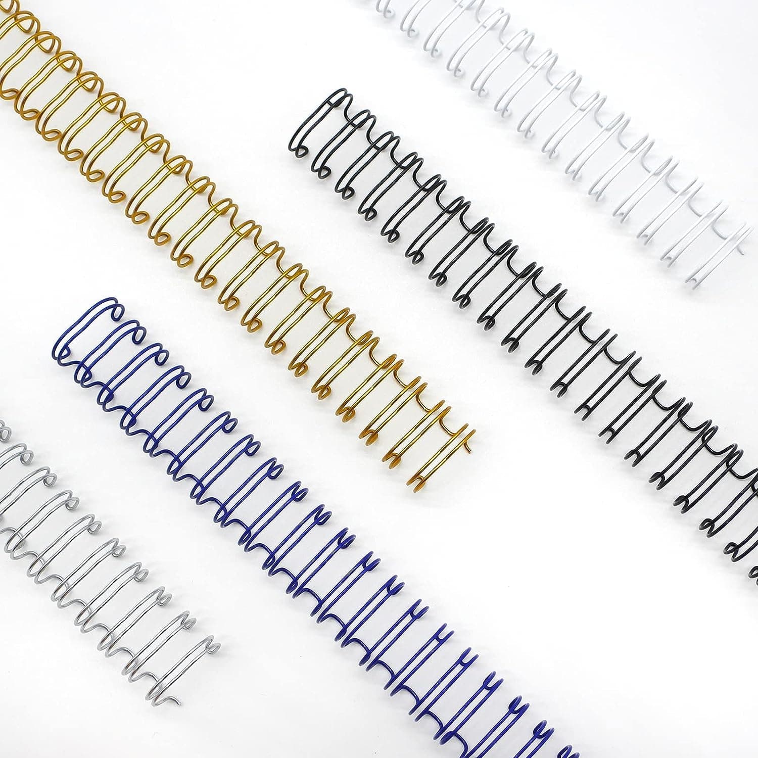 RAYSON Double Loop Wire Binding Spines, 3:1 Pitch, 34-Hole, 7.9mm | Compatible with 3:1 Pitch wire binding machines. Pack of 100 in Mixed Color for restocking office or school supplies.