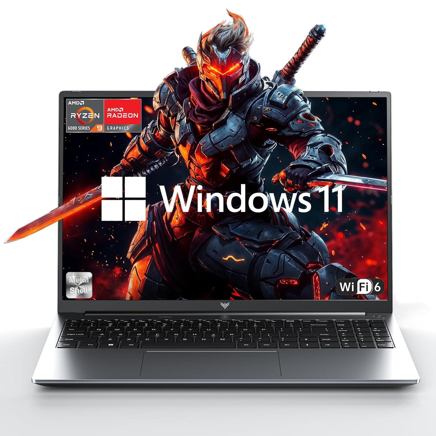 KAIGERR Gaming Laptop, 2026 AMD Ryzen 7 7735HS (8C/16T, Up to 4.75GHz), 16GB DDR5 512GB NVMe SSD, Up to 4TB, 16" FHD Display, WiFi 6, KB Backlit