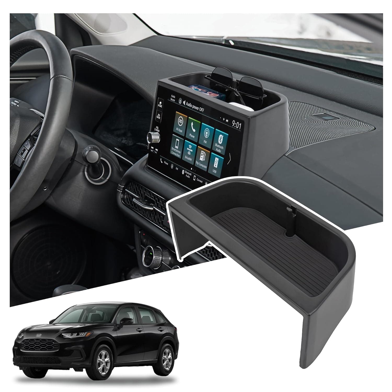Center Console Organizer Dashboard Tray Compatible with 2023-2025 Honda HR-V Interior Accessories, Dashboard Storage Organizer Box, Fits both Honda HRV 7-inch and 9-inch Screen
