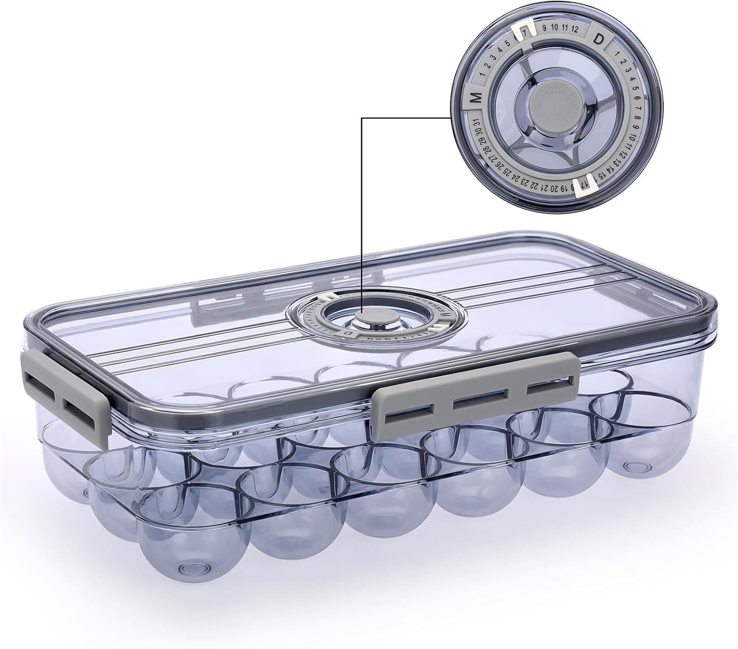 حاوية تخزين بيض من بلورفوكس، مصنوعة من بلاستيك PET، قطعة واحدة، مقاس 32.51 × 17.53 × 8.89 سم