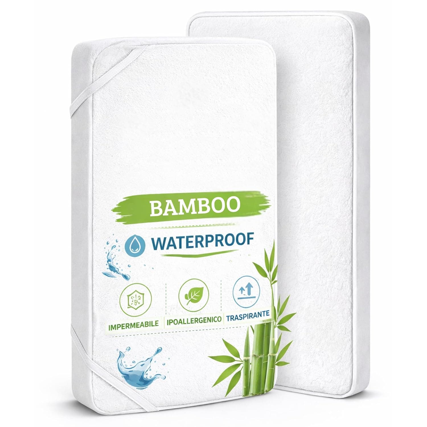 Flyideas Next 2 Me Cot Waterproof Mattress Protector 83 x 50 cm Pack of 2 Certified Bamboo Mattress Protector Bed Insert for Baby Mattresses & Baby Side Cots Size: 50 x 80, 50 x 83 and Similar