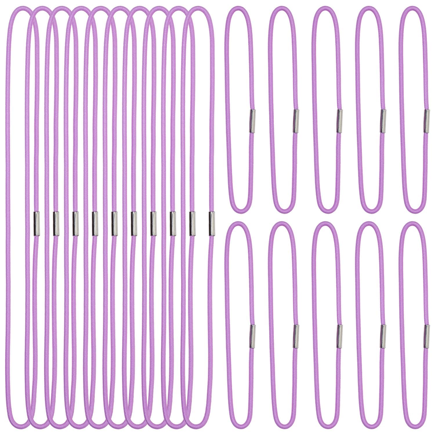 Mini Skater Travel Notebook Thick Elastic Bands Planner Refills Insert Connection Replacement Straps for Travel Journals Accessories, Two Sizes, 20Pcs (A5 & Passport Size) (Purple)