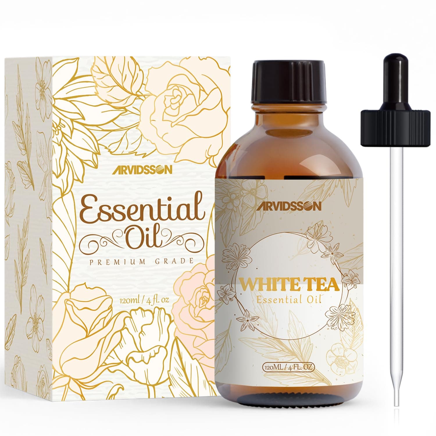 White Tea Essential Oil 4 Fl Oz (120ml) - Pure and Natural Fragrance Oil, White Tea Oil for Diffusers, Candle Making, Room Spray Diffuser Oil for Home, Aromatherapy Scented Oil Gift for Women