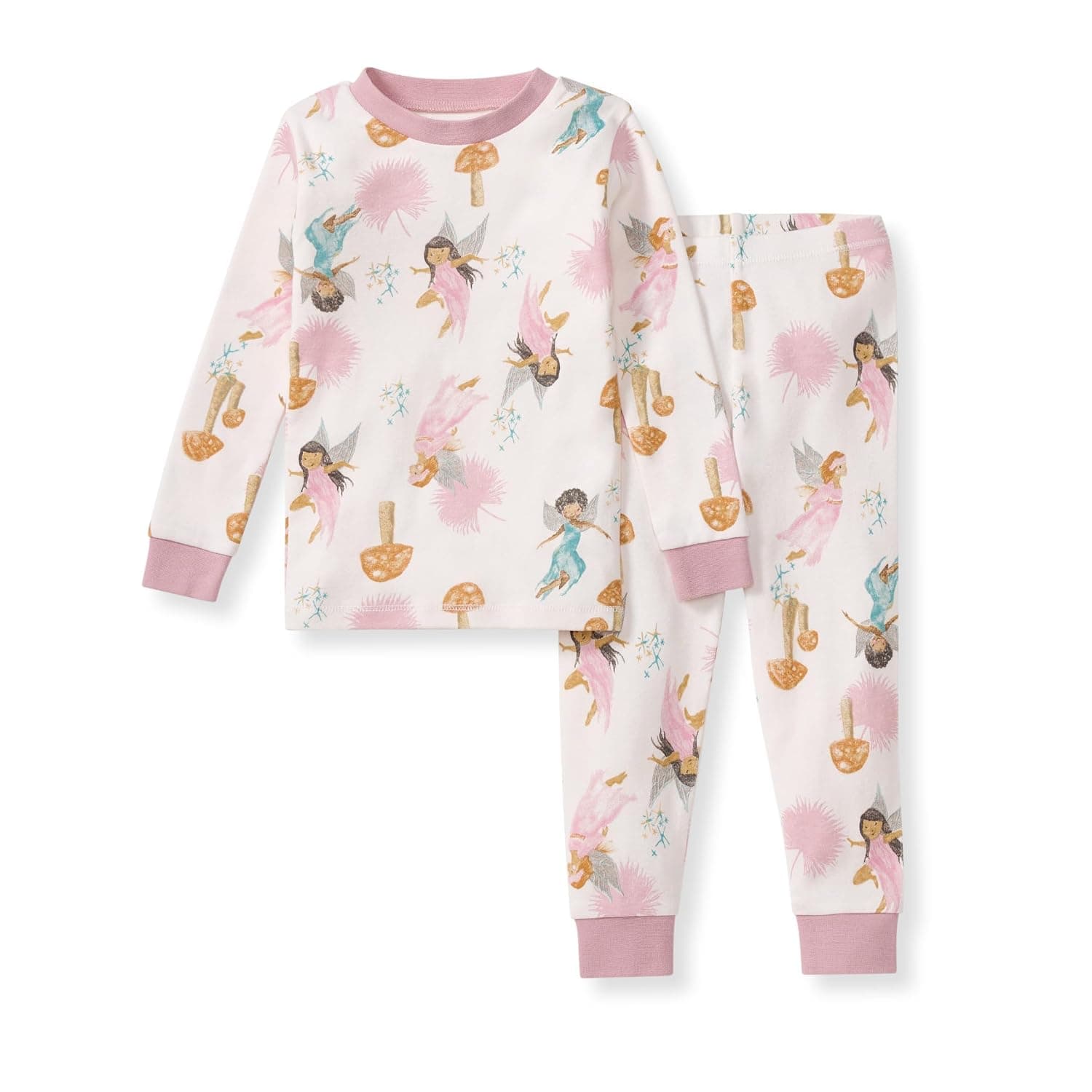 Burt's Bees Baby Girls' Pajamas, 2-Piece Long Sleeve Tee and Pants Organic Cotton PJ Set