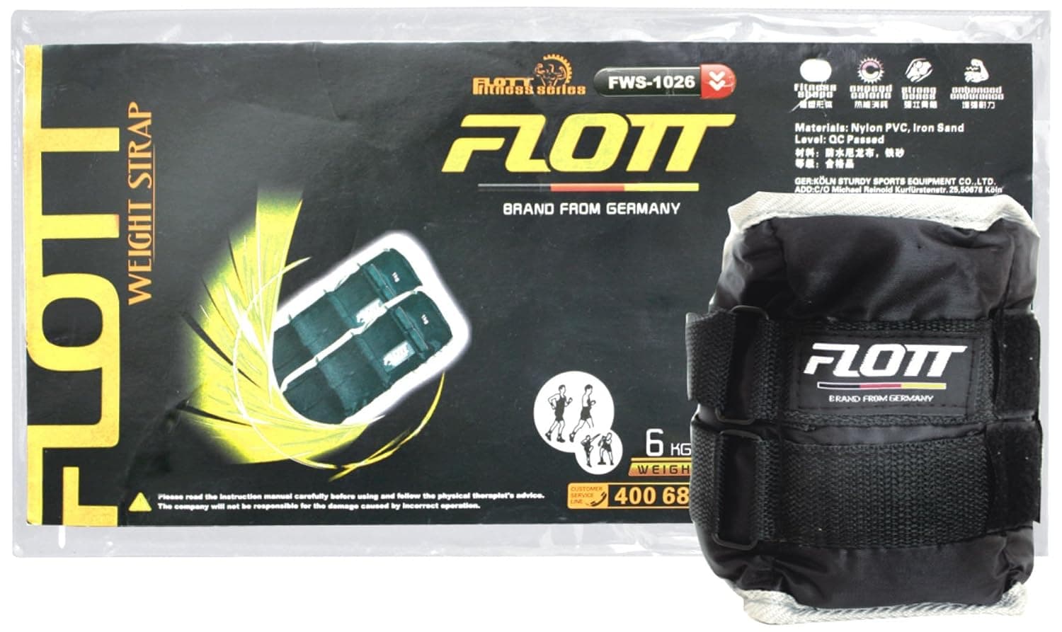 FLOTT Adjustable Ankle Weights Set 2 PCS Multi Sizes 0.5–3kg Wrist and Ankle Weight Straps for Men and Women Strength Training Fitness Running Walking Yoga Pilates Home Workout