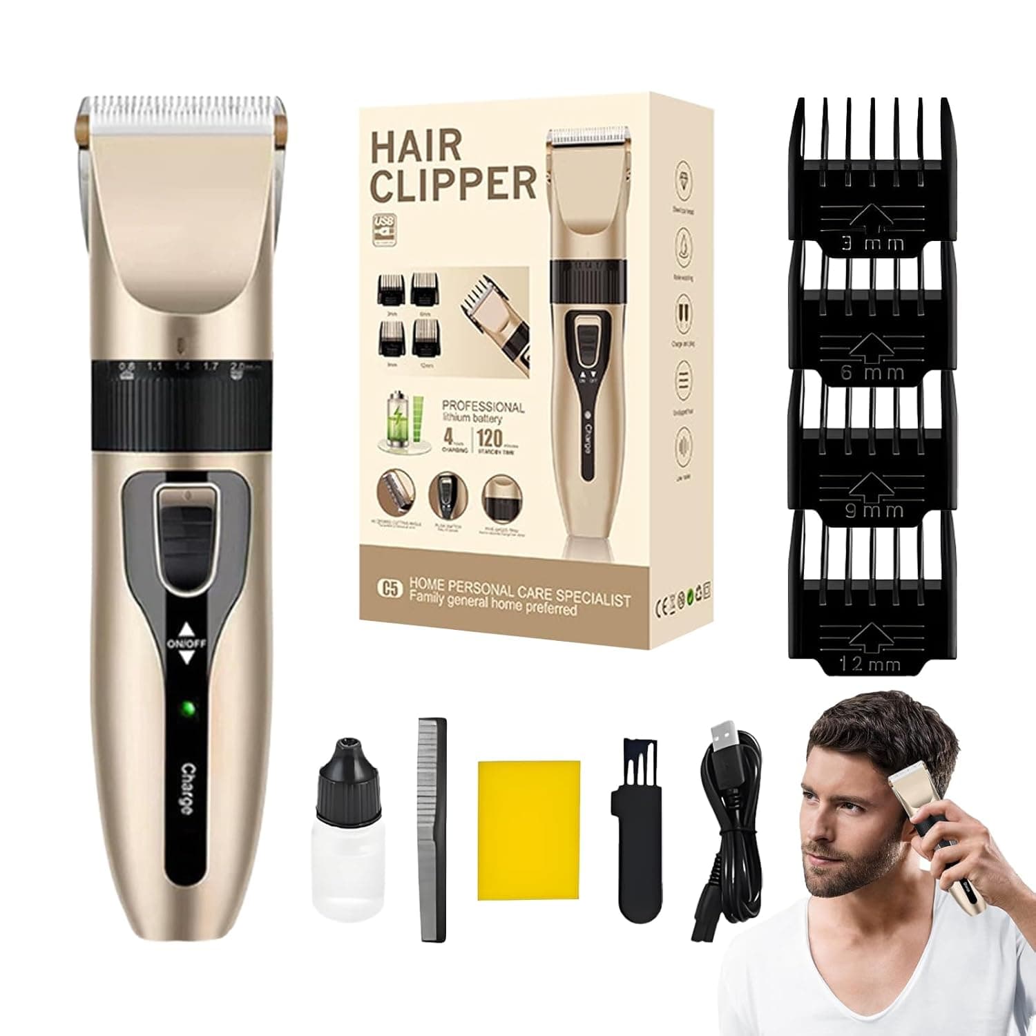 Cordless Hair Clippers Shavers,Rechargeable Cordless Clippers and Shaver - Grooming Kit Razor, Waterproof Edgers Liners Shaving for Men, Husband, Father