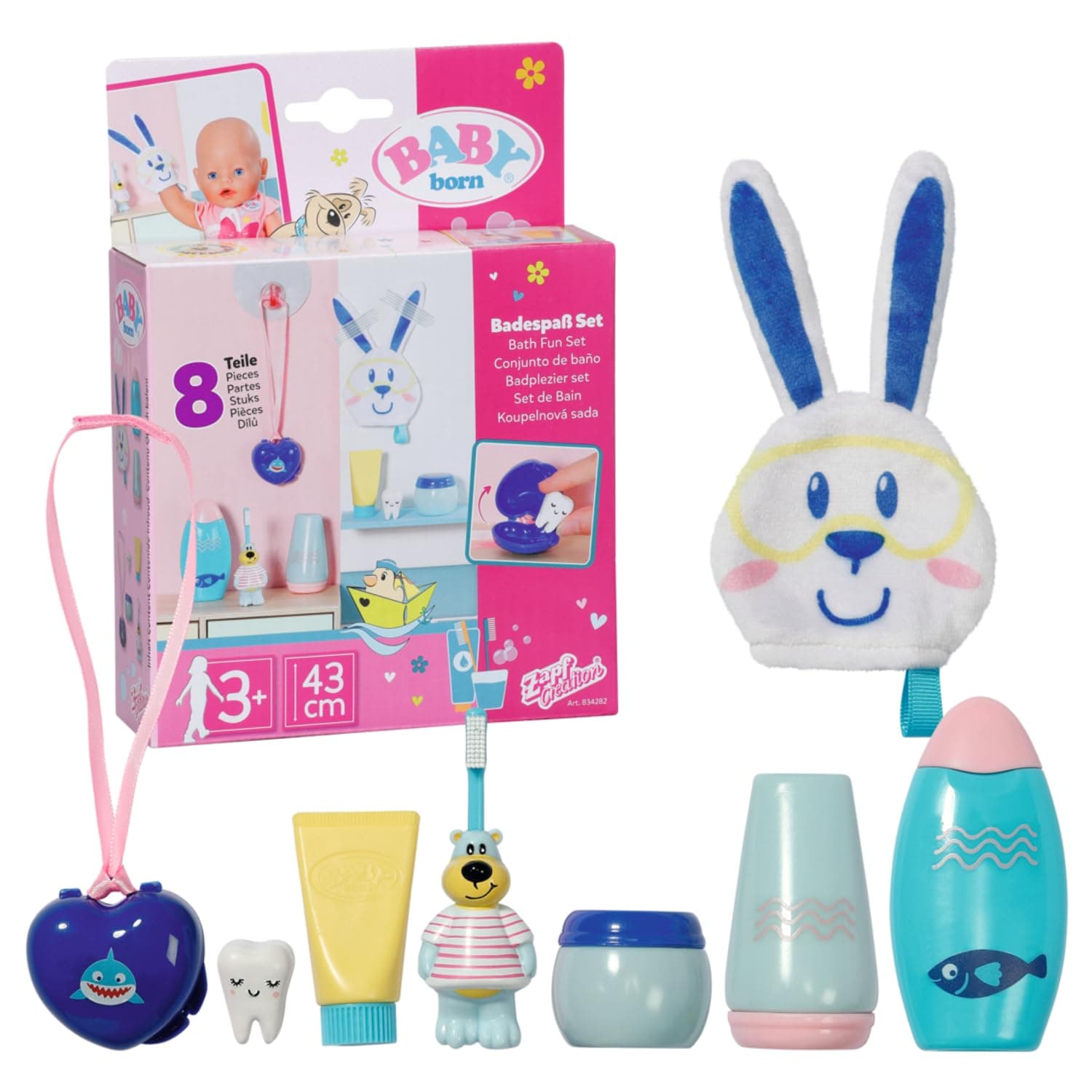 BABY born - Bath Fun Set (834282) /Dolls and Dollhouses | Bath accessories for playing, suitable for 36 & 43 cm dolls