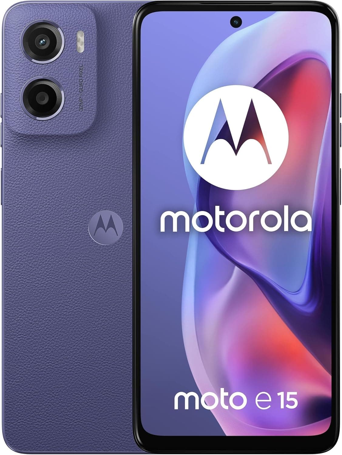 MOTOROLA E15 4G, 2GB RAM, 64GB ROM, MediaTek Helio G81, 6.67" LCD Display 90Hz, Fresh Lavender