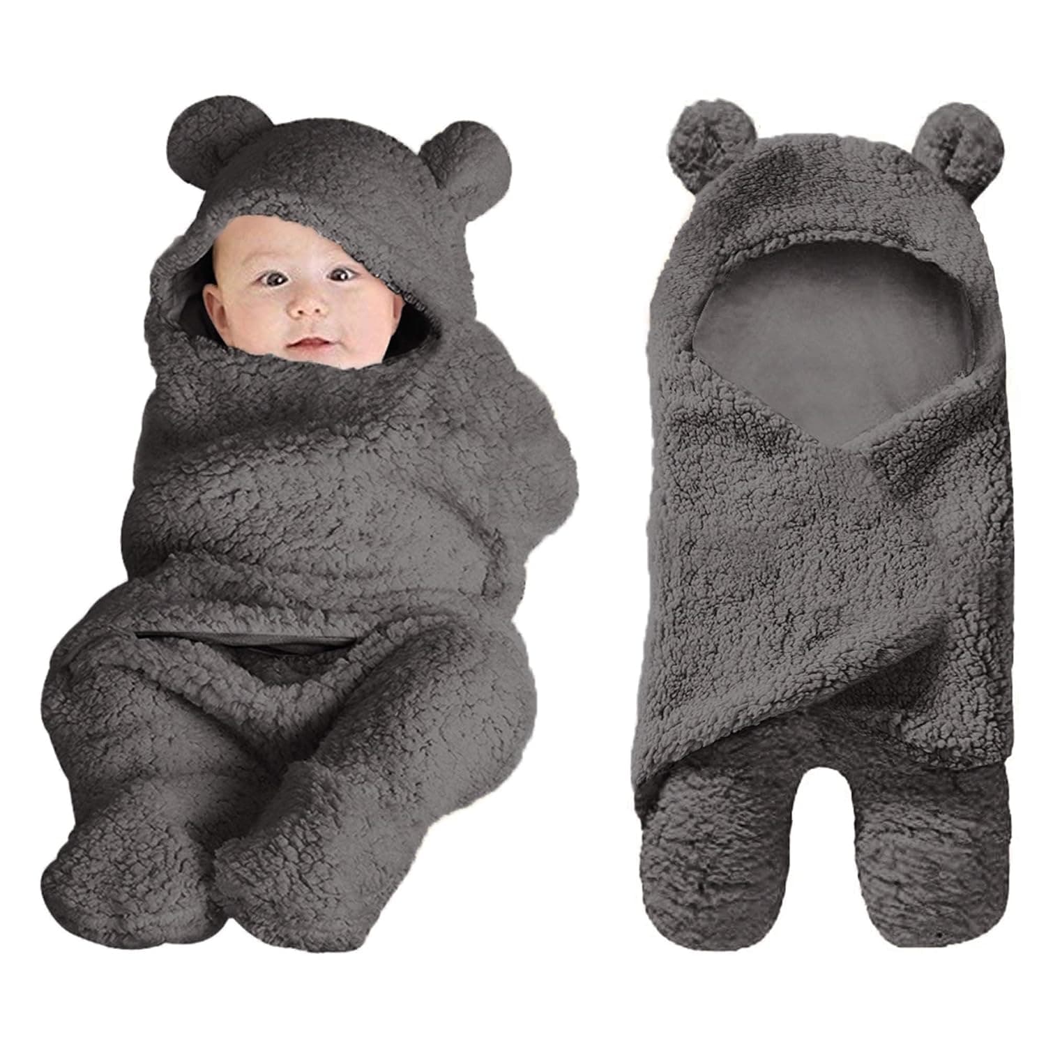 ELECDON Baby Swaddle Blanket, Ultra-Soft Plush Essential for Infants 0-6 Months, Receiving Swaddling Wrap, Ideal Newborn Registry and Toddler Boy Accessories, Perfect (Dark Grey)