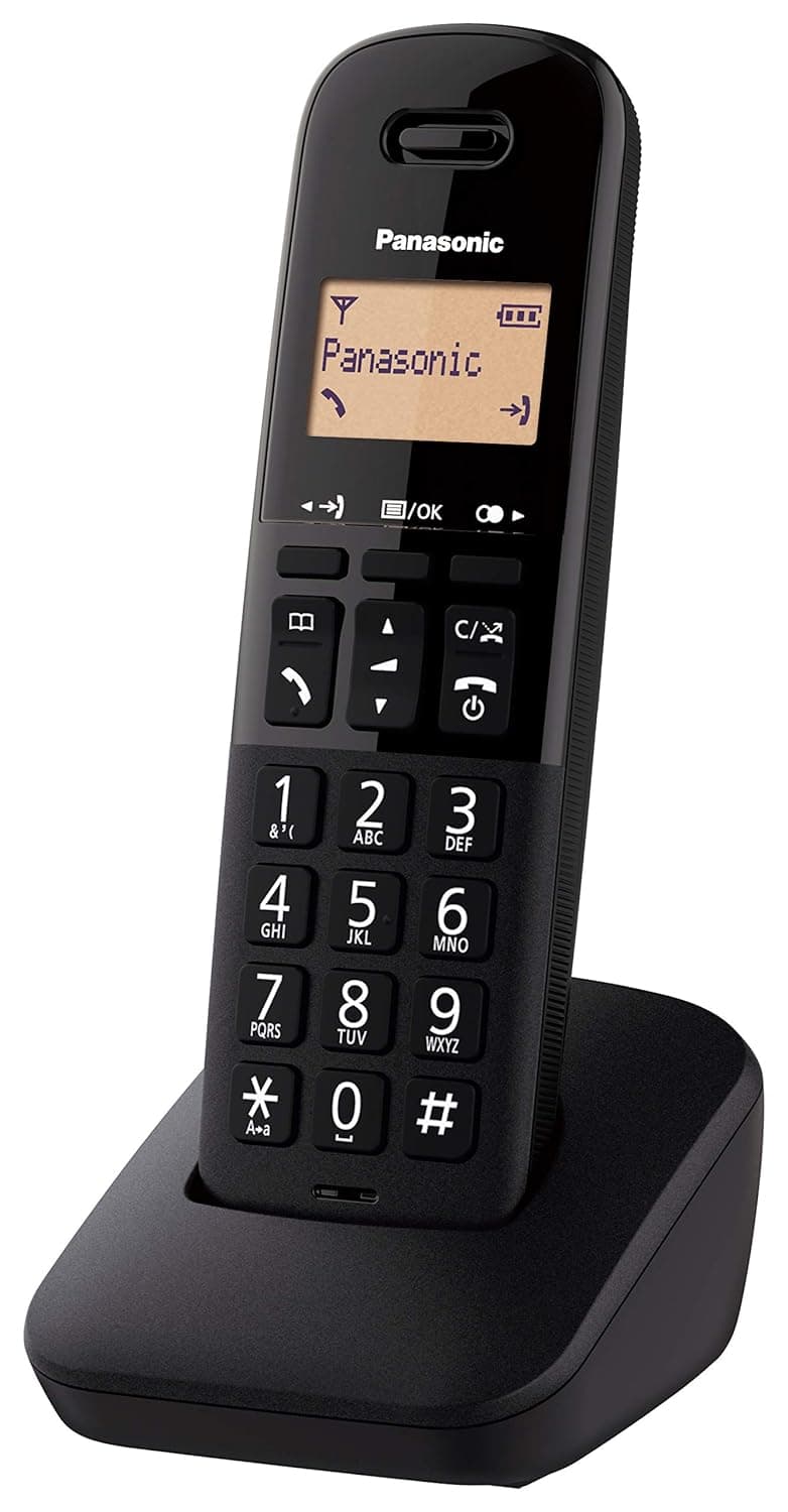 باناسونيك هاتف لاسلكي بتقنية ديكت بزر كبير مع مانع للمكالمات المزعجة من KX-TGB610EB (عبوة سماعة واحدة) - اسود