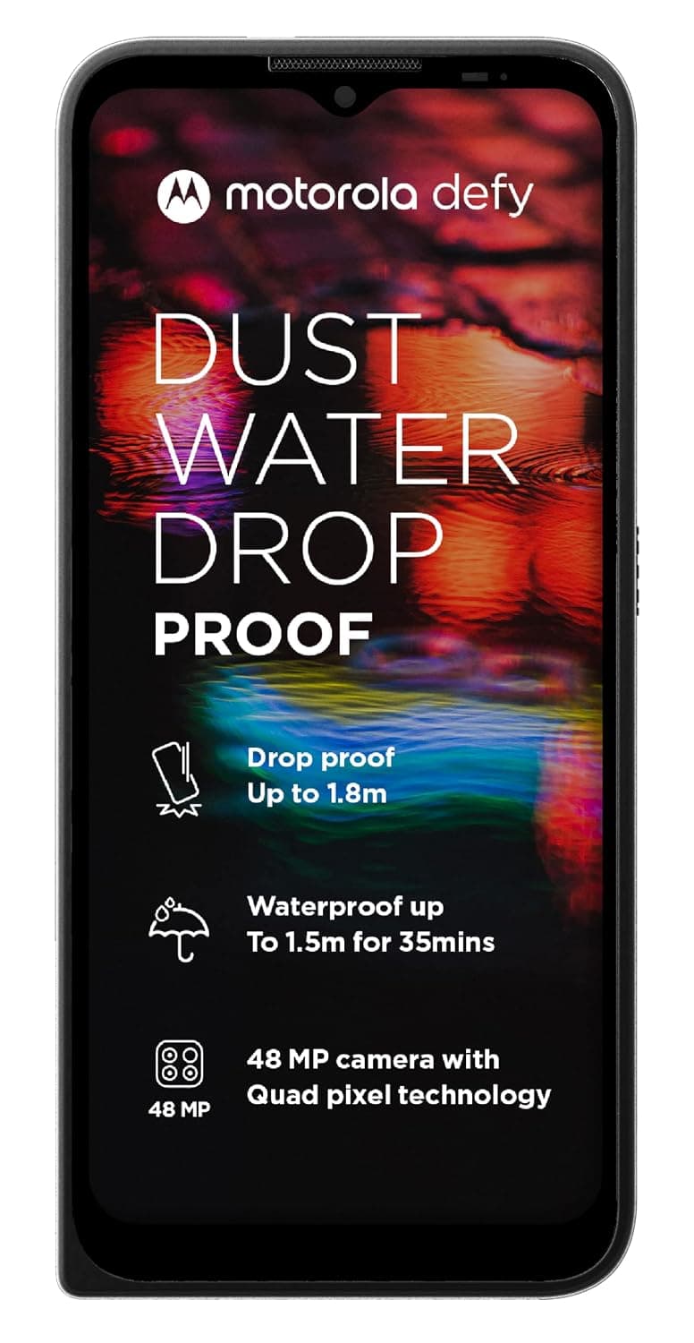 Motorola Defy (2021) Dual-SIM 64GB ROM + 4GB RAM (GSM Only | No CDMA) Factory Unlocked 4G/LTE Smartphone (Black) - International Version