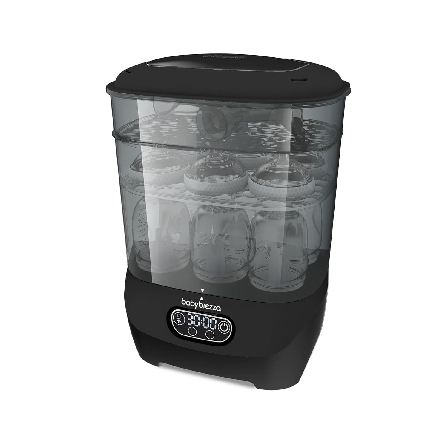 Baby Brezza Bottle Sterilizer and Dryer Advanced – Electric Steam Sterilization Machine Universal Sterilizing for All Bottles: Plastic + Glass Pacifiers Breast Pump Parts - HEPA Filtration-Black