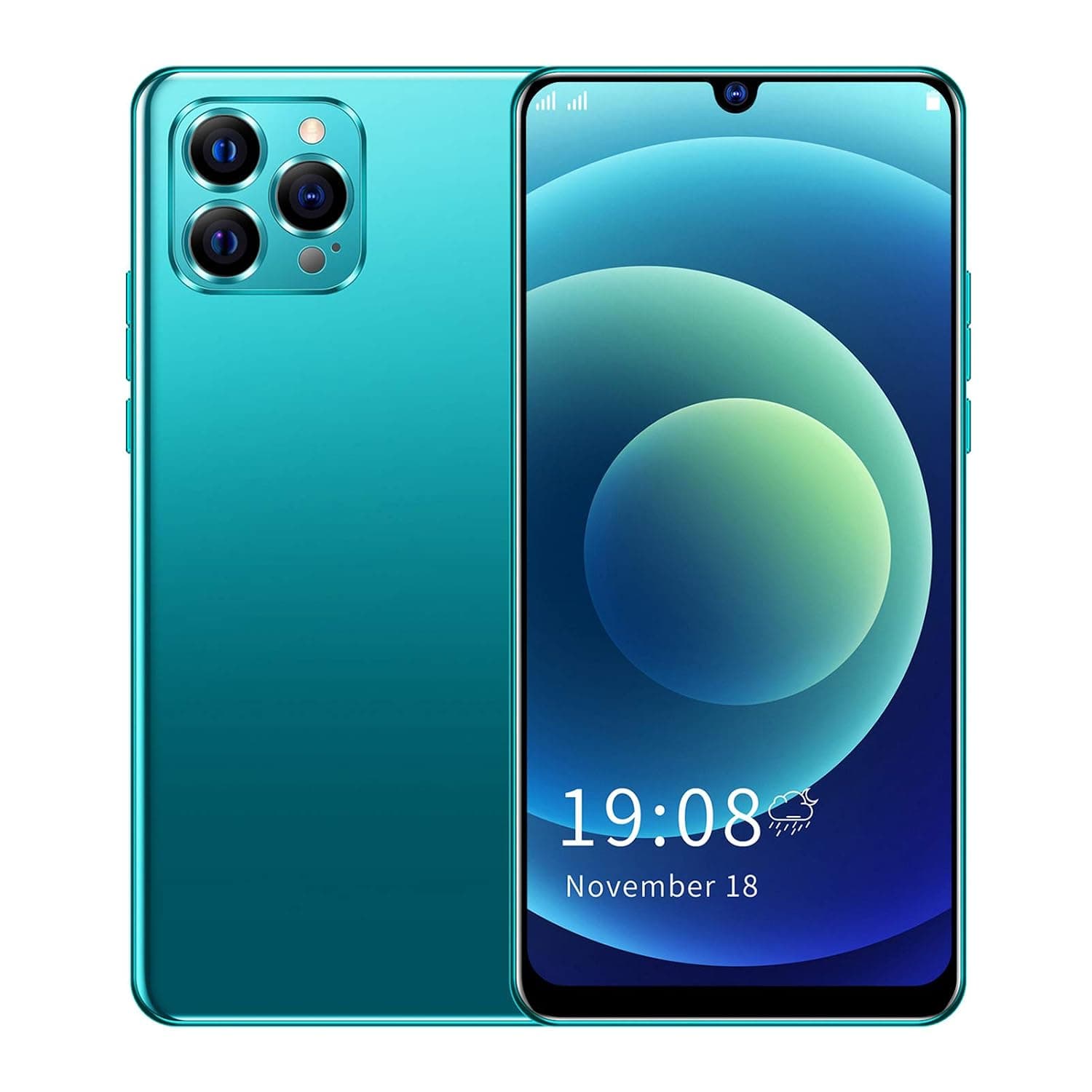 IP12 PRO+ Unlocked Smartphones丨6.26'' HD Full Waterdrop Screen丨1+8GB丨Face Fingerprint Unlock丨Wifi+BT+FM+GPS丨SC7731E Quad-Core CPU丨for Android 8.1丨Dual Card Dual Standby(Green)