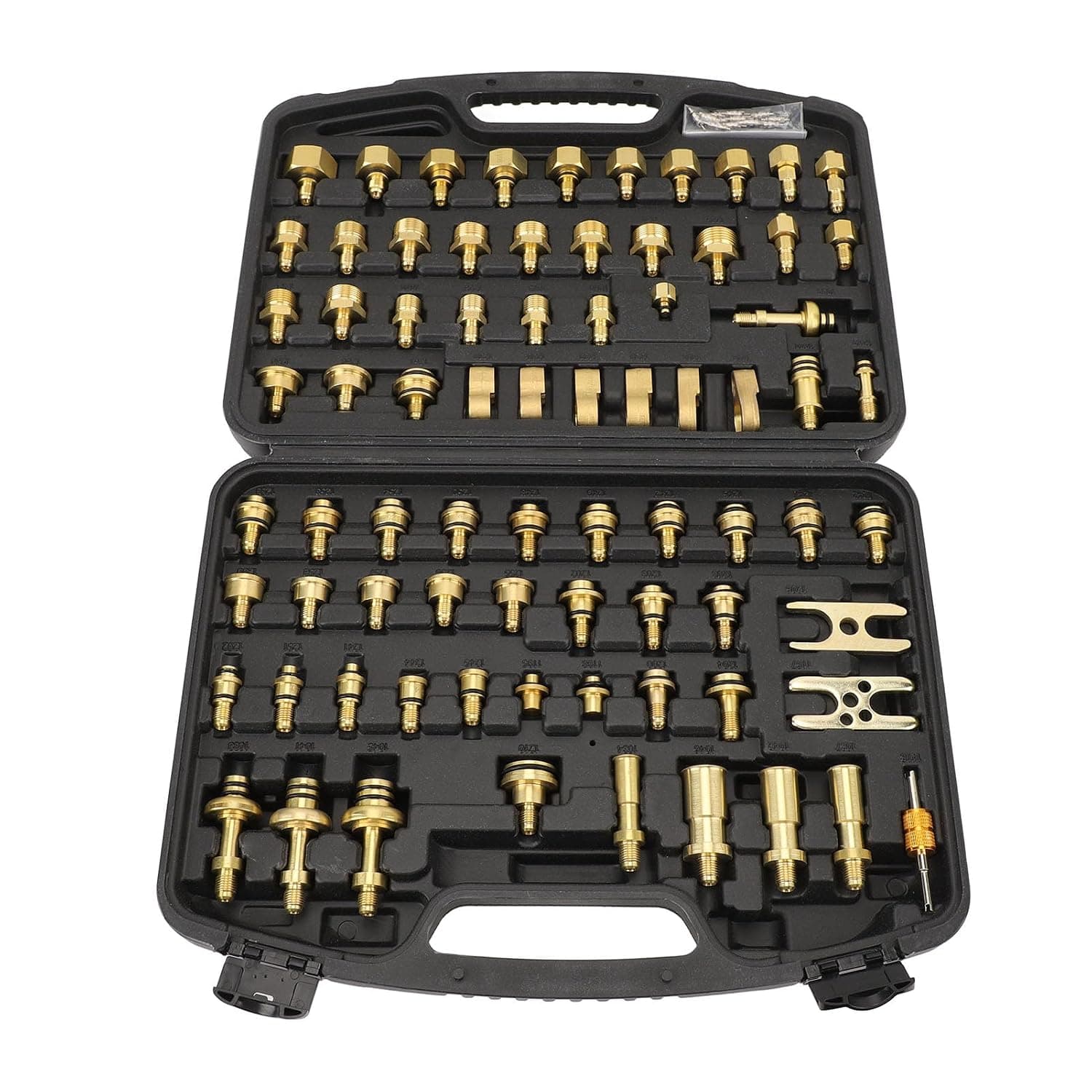77pcs Premium Brass Automotive Air Conditioning Leak Test Kit, Comprehensive AC Leak Detection Tools for Car Truck Auto AC, Suitable for All Transportation Vehicles