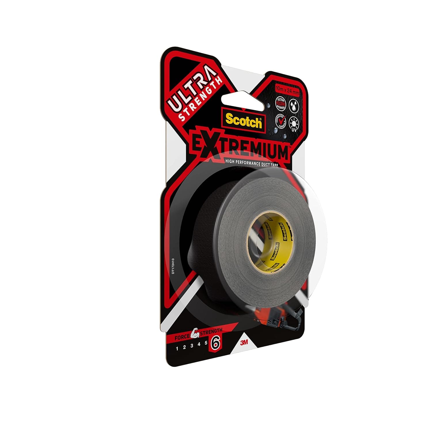 Scotch Mount Extremium Tape 24mm x 10m | Black color | Higher adhesion | 2 times thicker | maximum strength | Multi-Surface| Easy to use | No Tools | Double Sided Adhesive Tape | 1 roll/pack