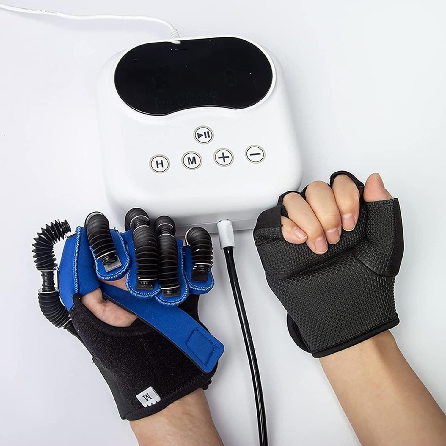 Rehabilitation Robot Gloves for Training Finger Flexion Correction, Finger Orthosis, Stroke Hemiplegia Rehabilitation Training Equipment (Color : Right hand, Size : XL)