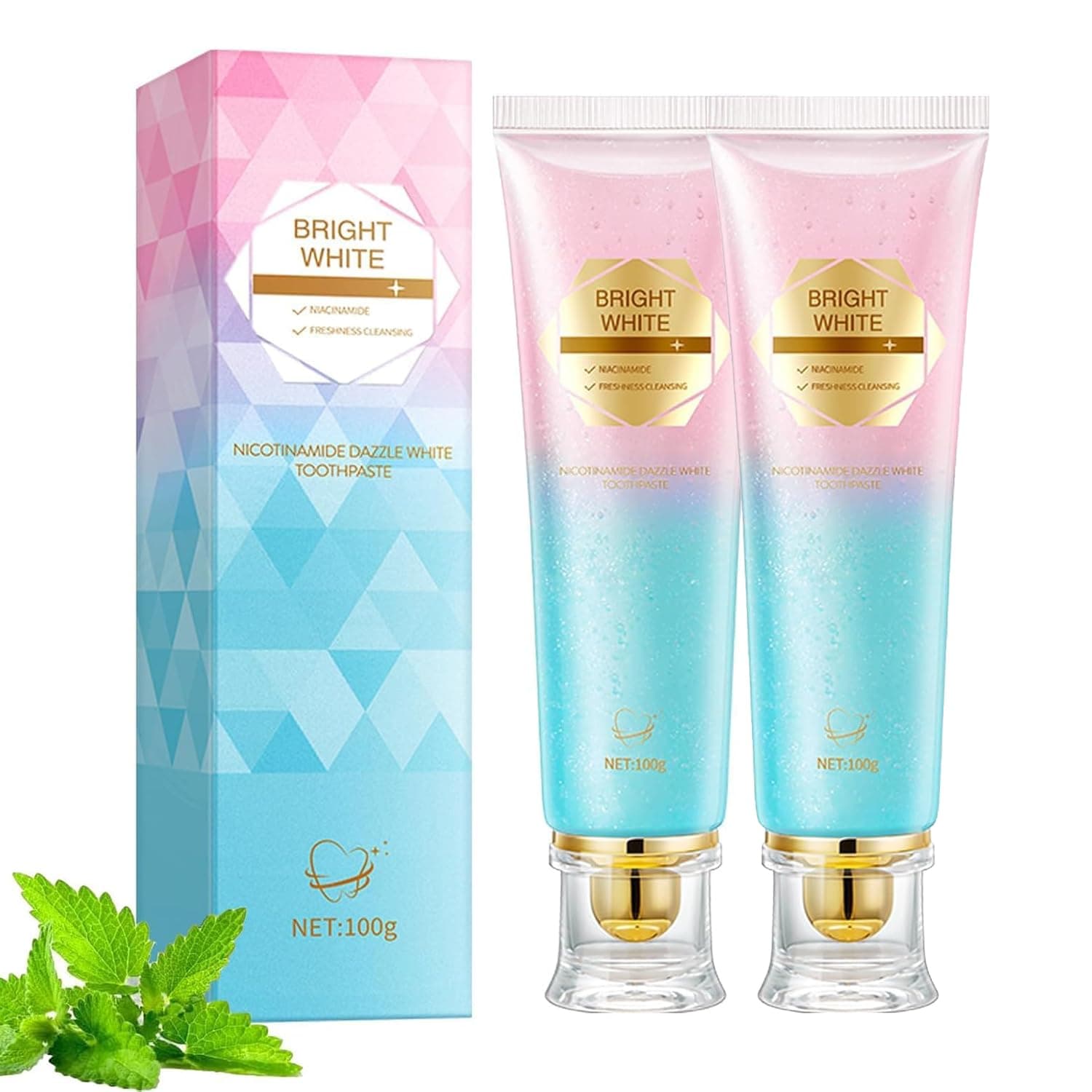2 PCS Niacinamide Toothpaste, Natural Niacinamide Whitening Toothpaste with Brighter Teeth, Improves Gum Health, Remove Tooth Stains, Fresh Breath, Gentle Formula for Sensitive Teeth