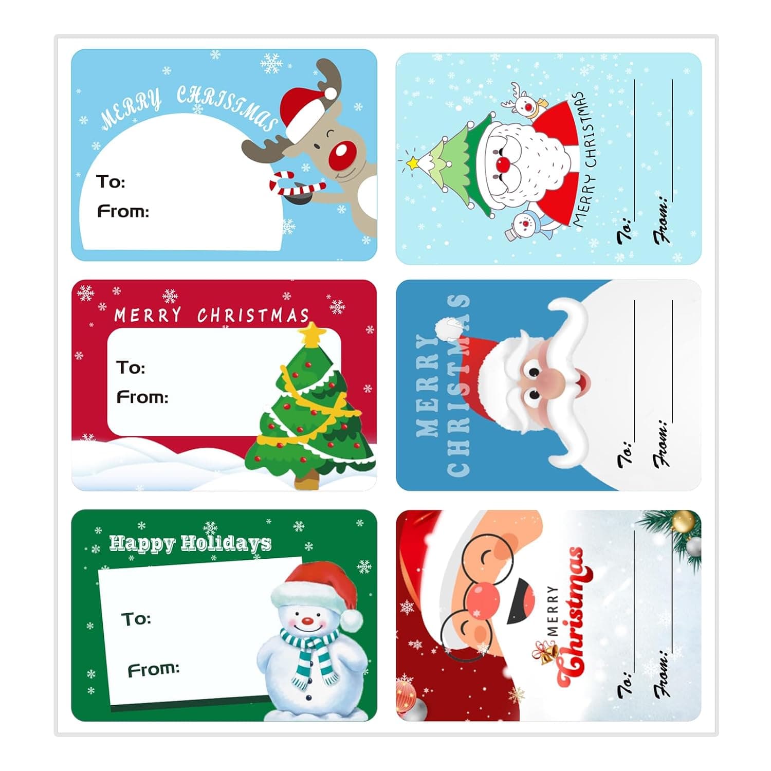 Christmas Stickers Labels,108 PCS Christmas Tags Stickers Christmas Name Gift Labels Self-Adhesive Gift Labels Christmas Xmas Gift Tag Stickers for Wrapping