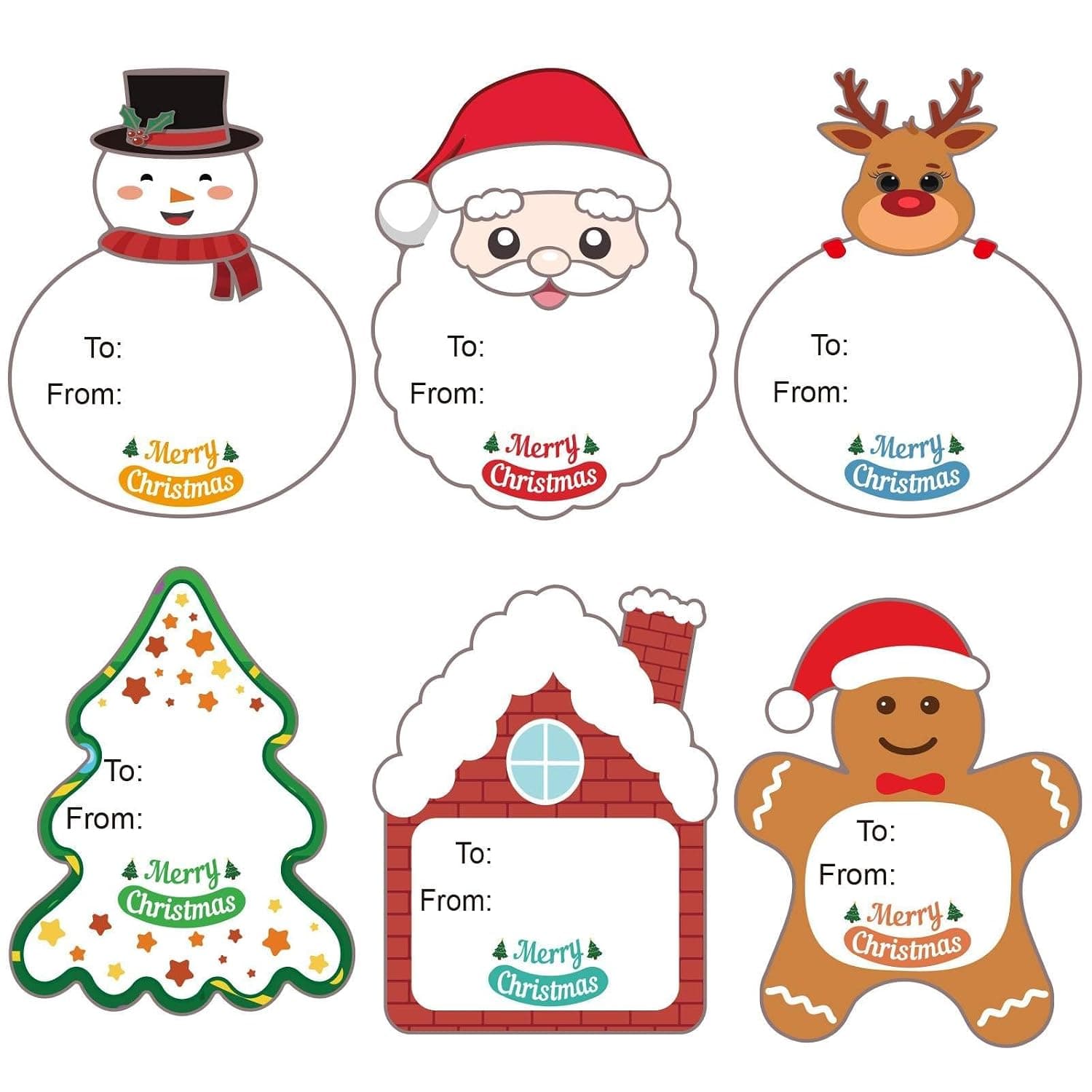 Christmas Labels, 120 Sheets Christmas Stickers for Packages, Christmas Name Labels, Christmas Stickers, Christmas Stickers, for Gift Wrapping, Greeting Cards (A)