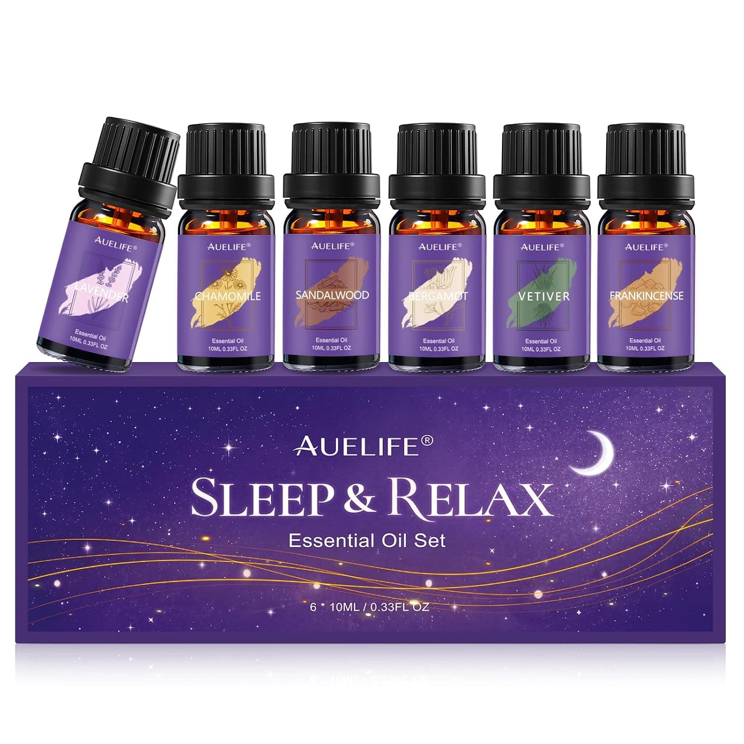 Essential Oils for Diffuser for Home, Sleep Essential Oil Set for Relaxation, Humidifiers, Candle & Soap Making, Relax Diffuser Oils Gift Set for Mom & Dad with Lavender, Sandalwood, Chamomile & More