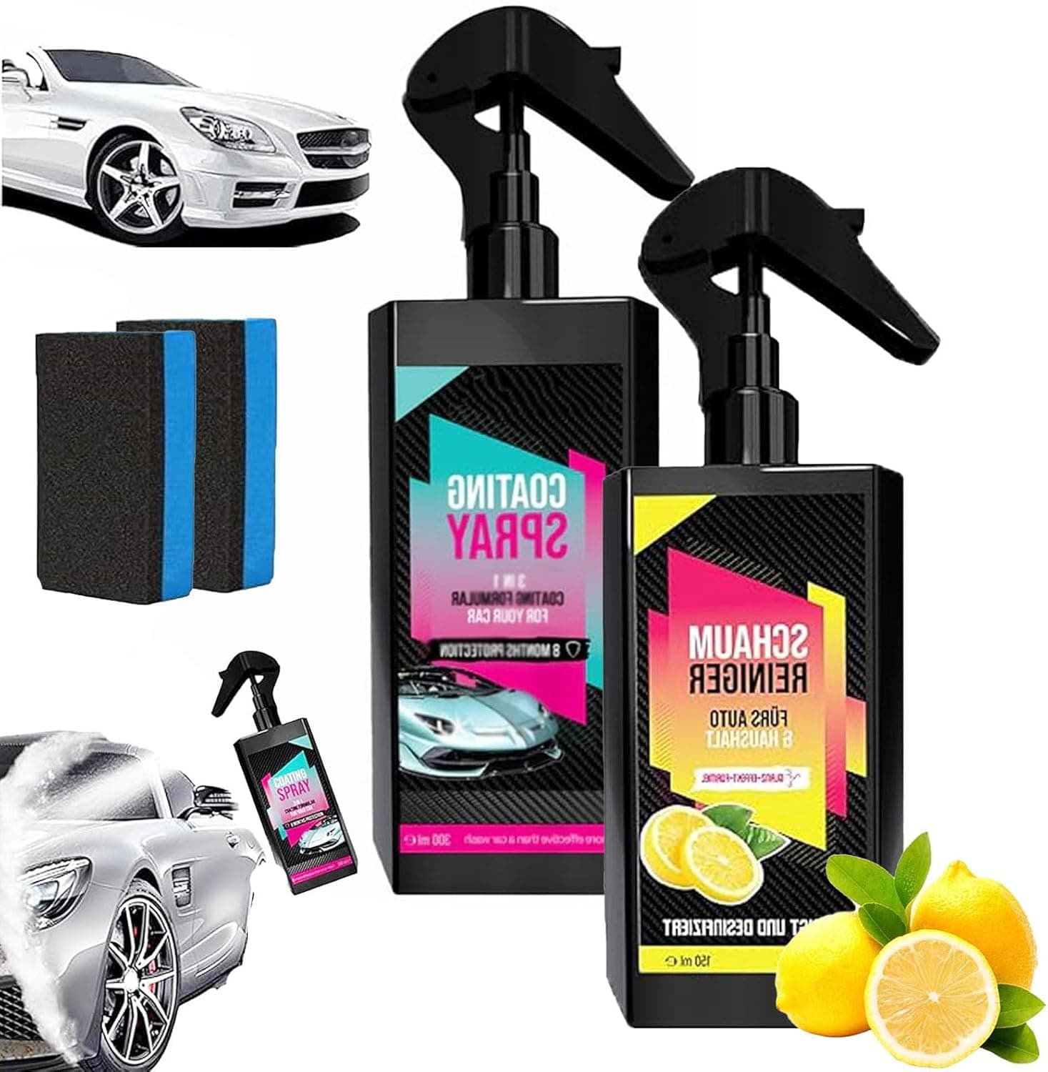 2PCS Lim lex Coating Spray, Lim lex 3 in 1 Car Coating Car Spray, Car Care Set